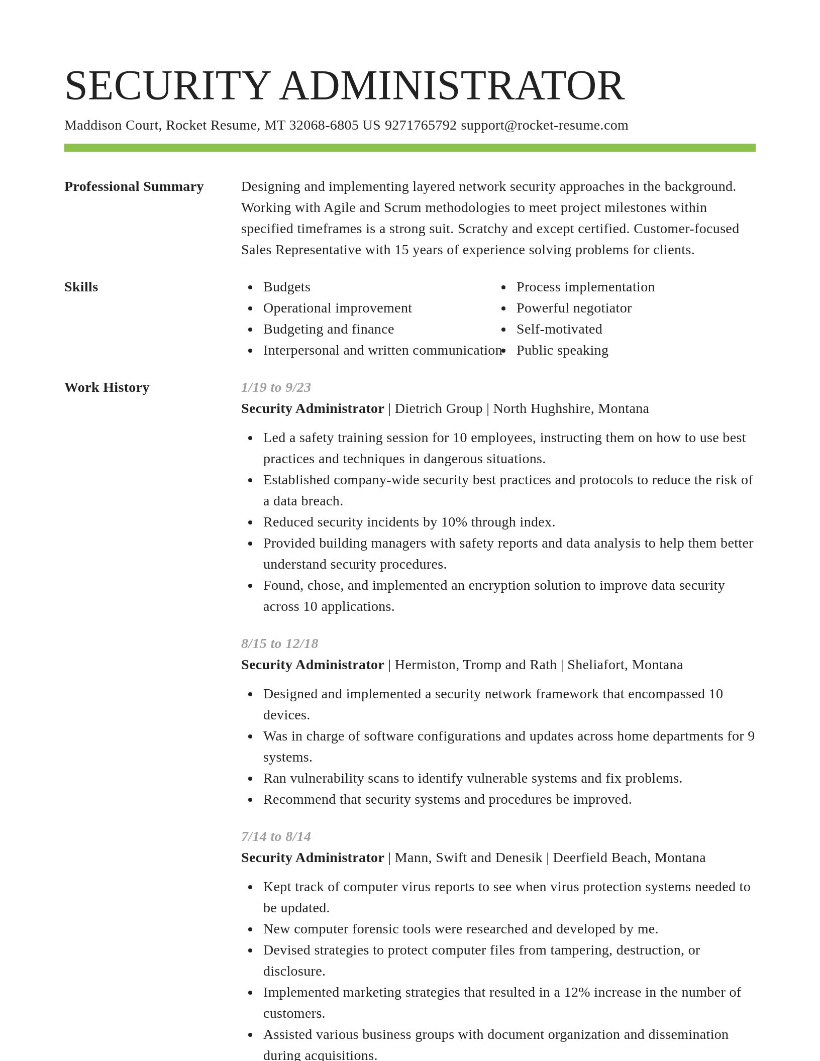 Smart resume template
