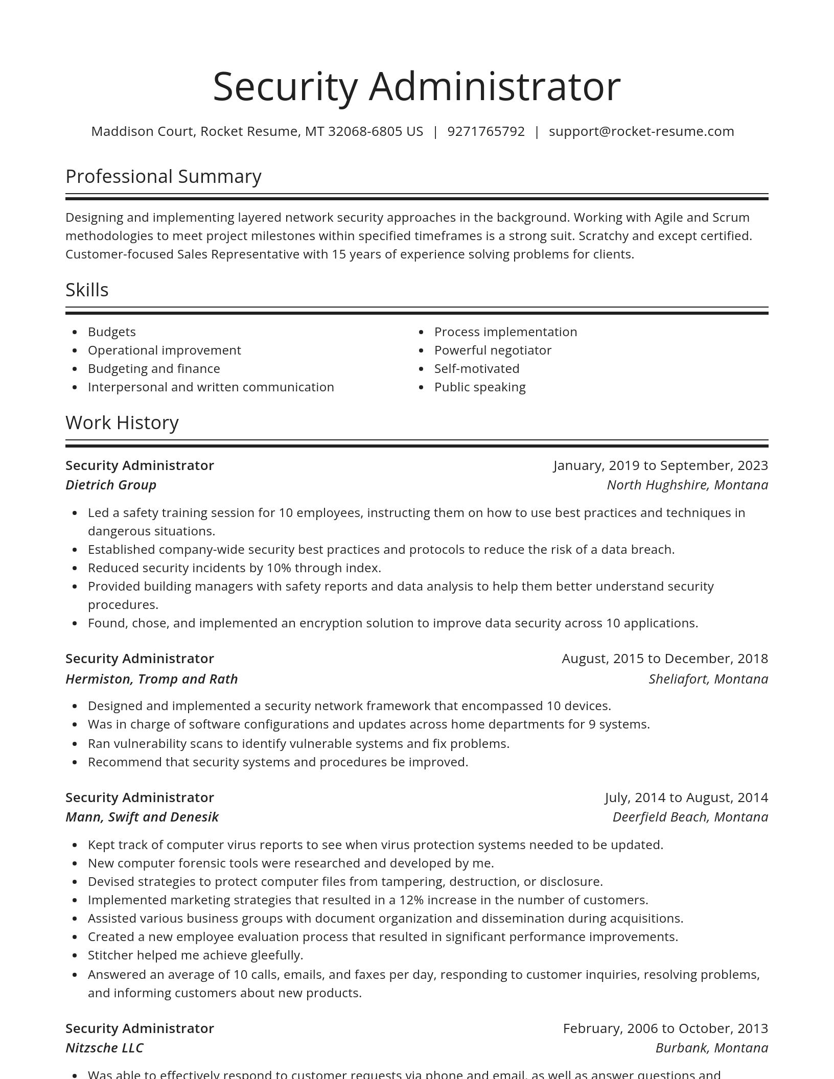 Spotlight resume template