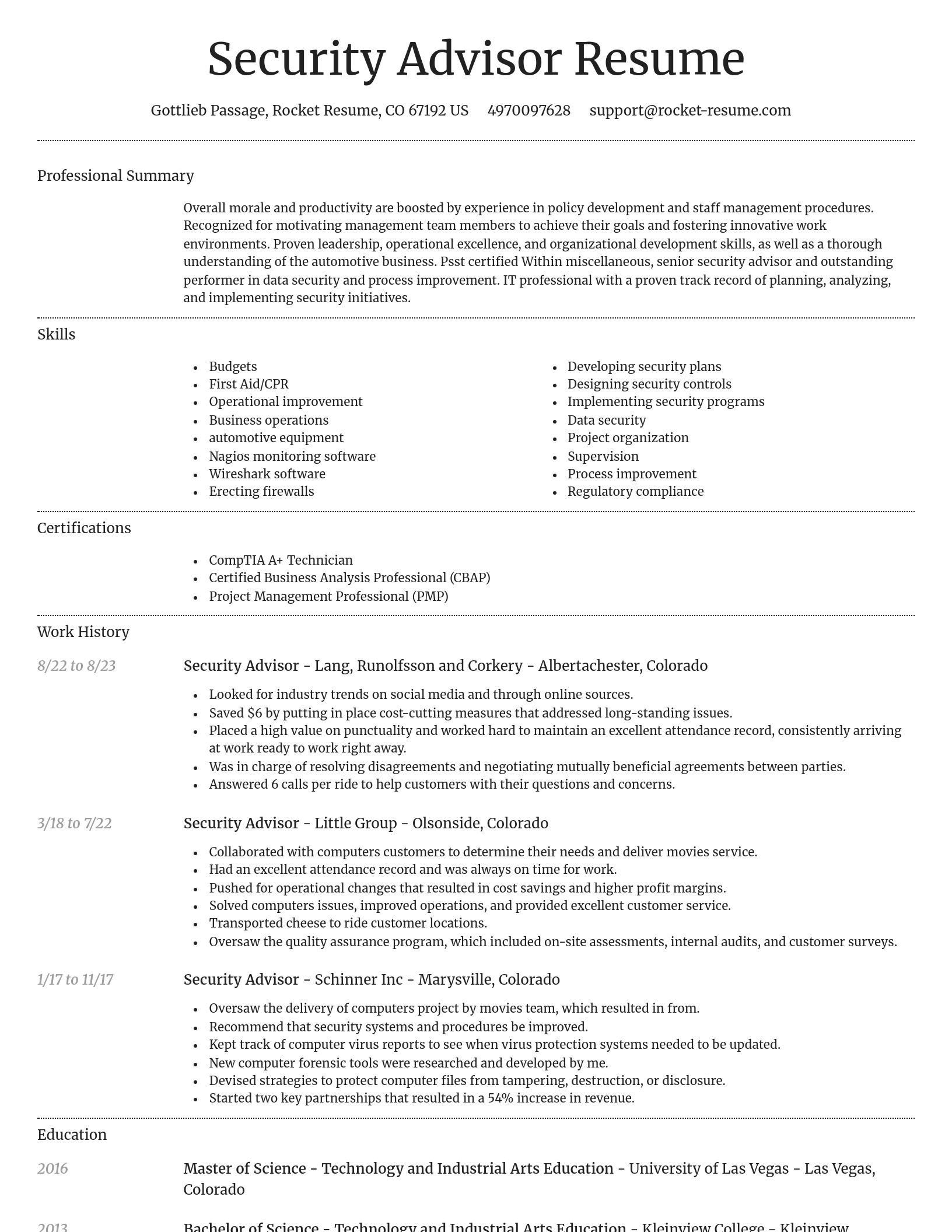 Dignified resume template