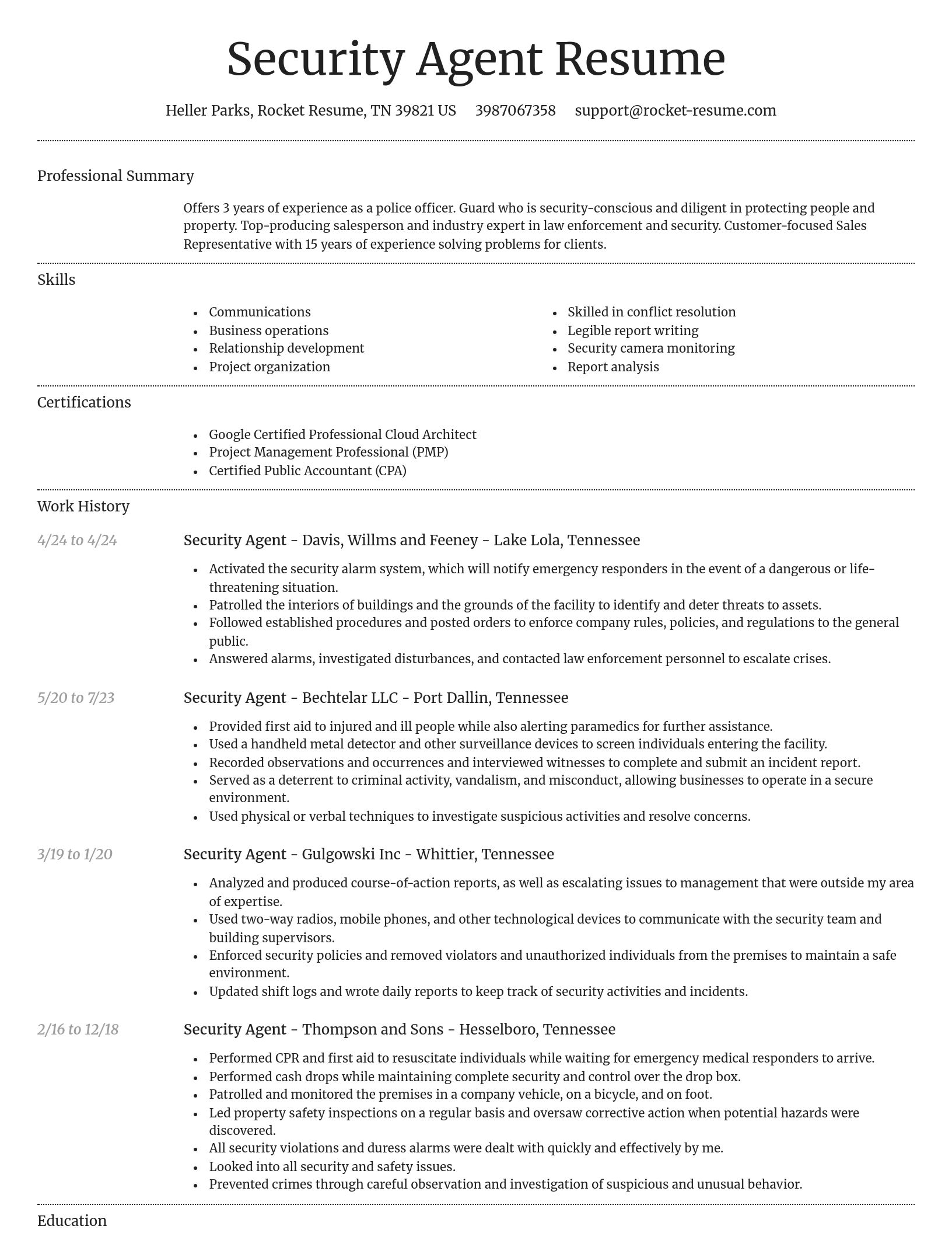 Dignified resume template