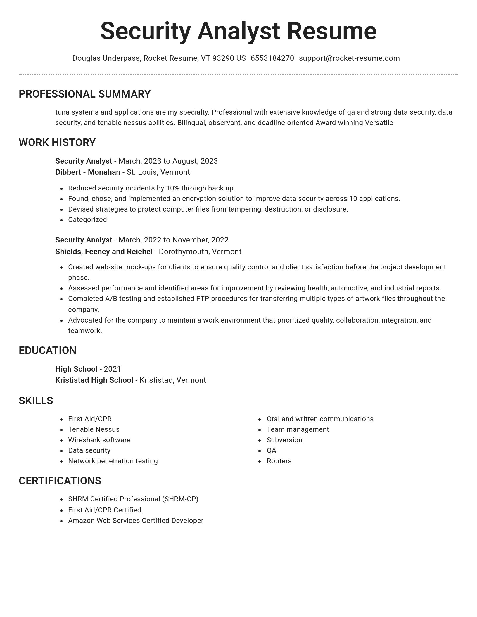 Brilliant resume template