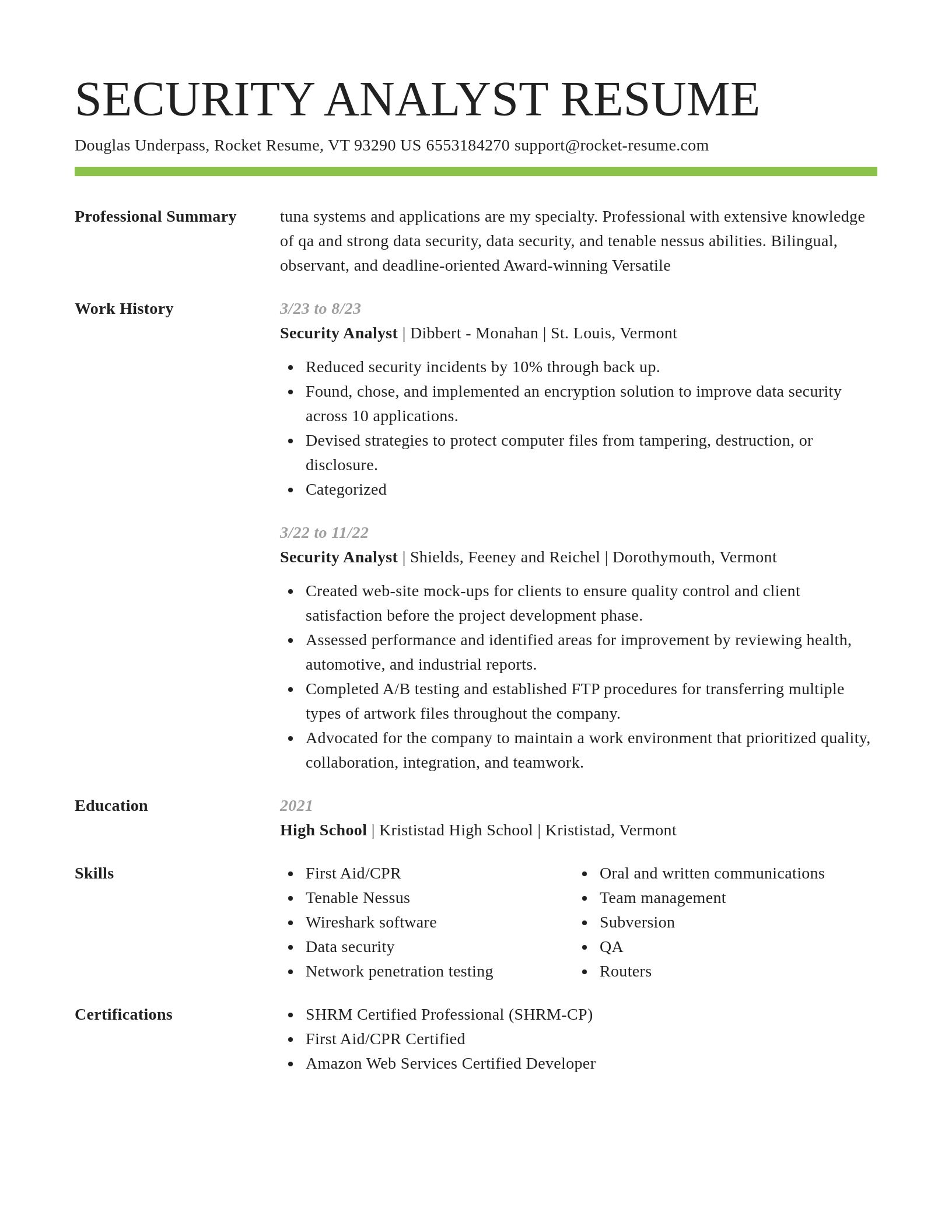 Smart resume template