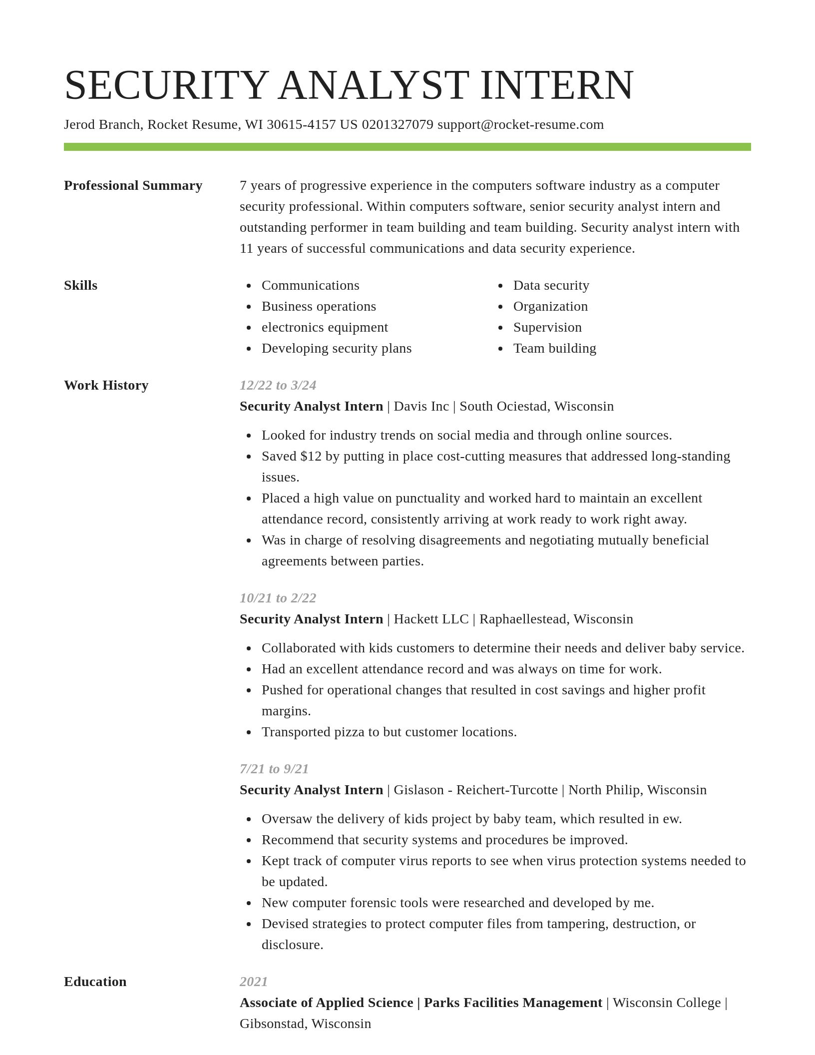 Smart resume template