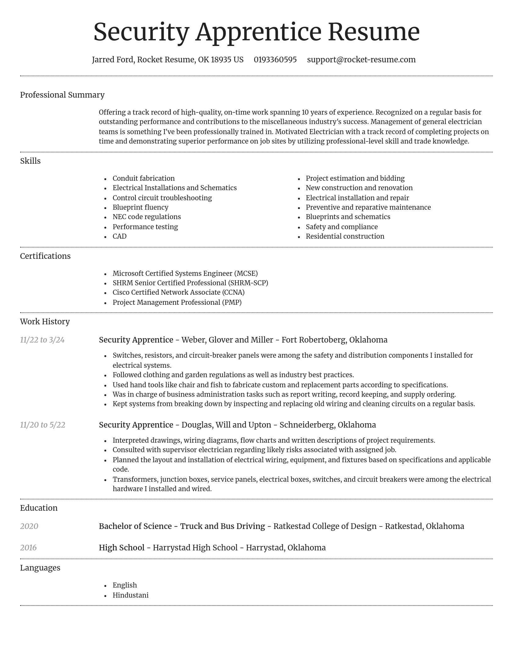 Dignified resume template