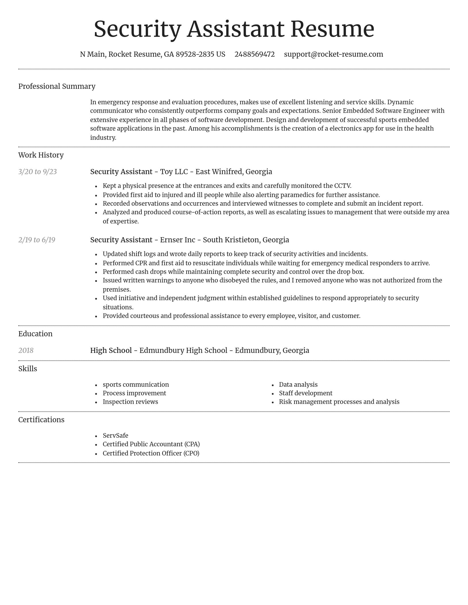Dignified resume template