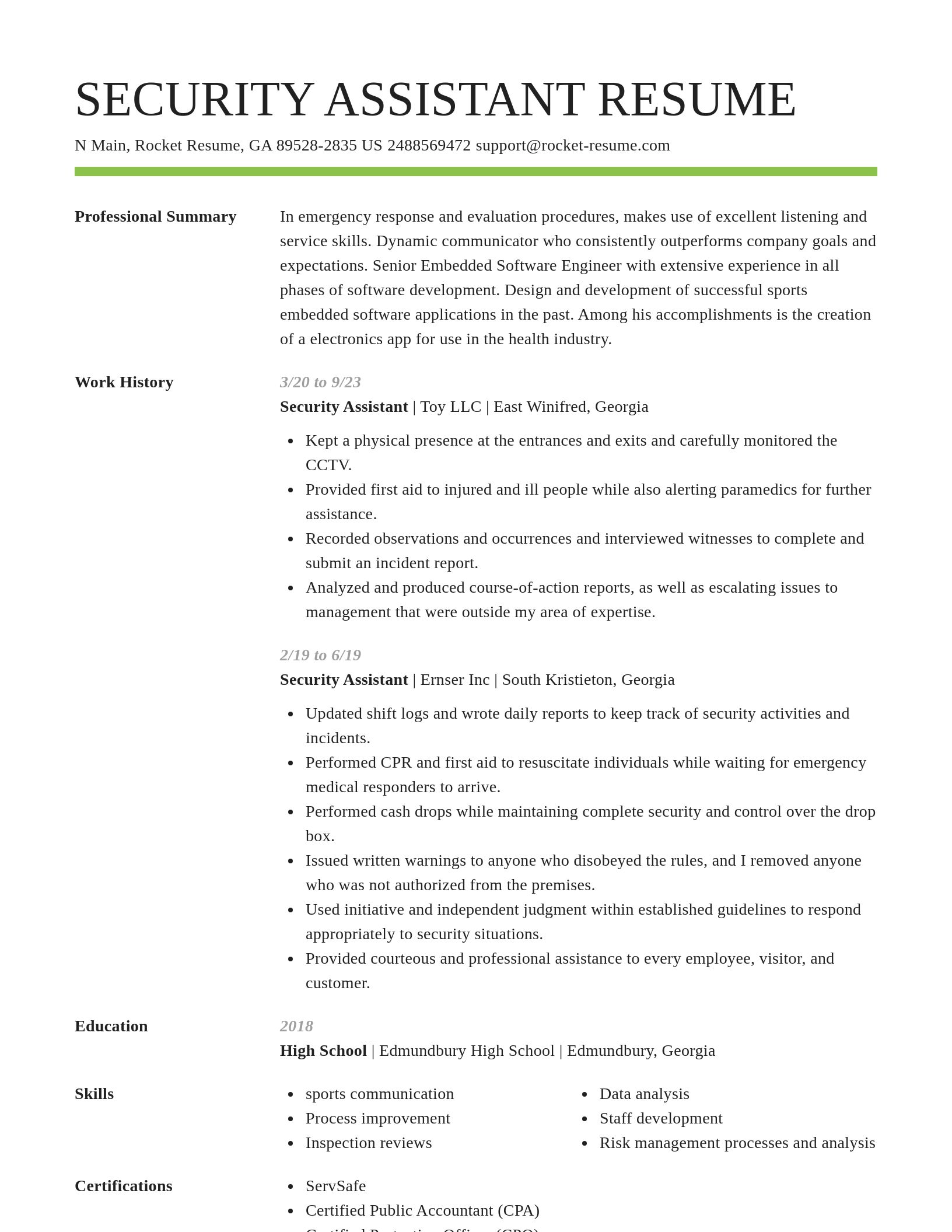 Smart resume template