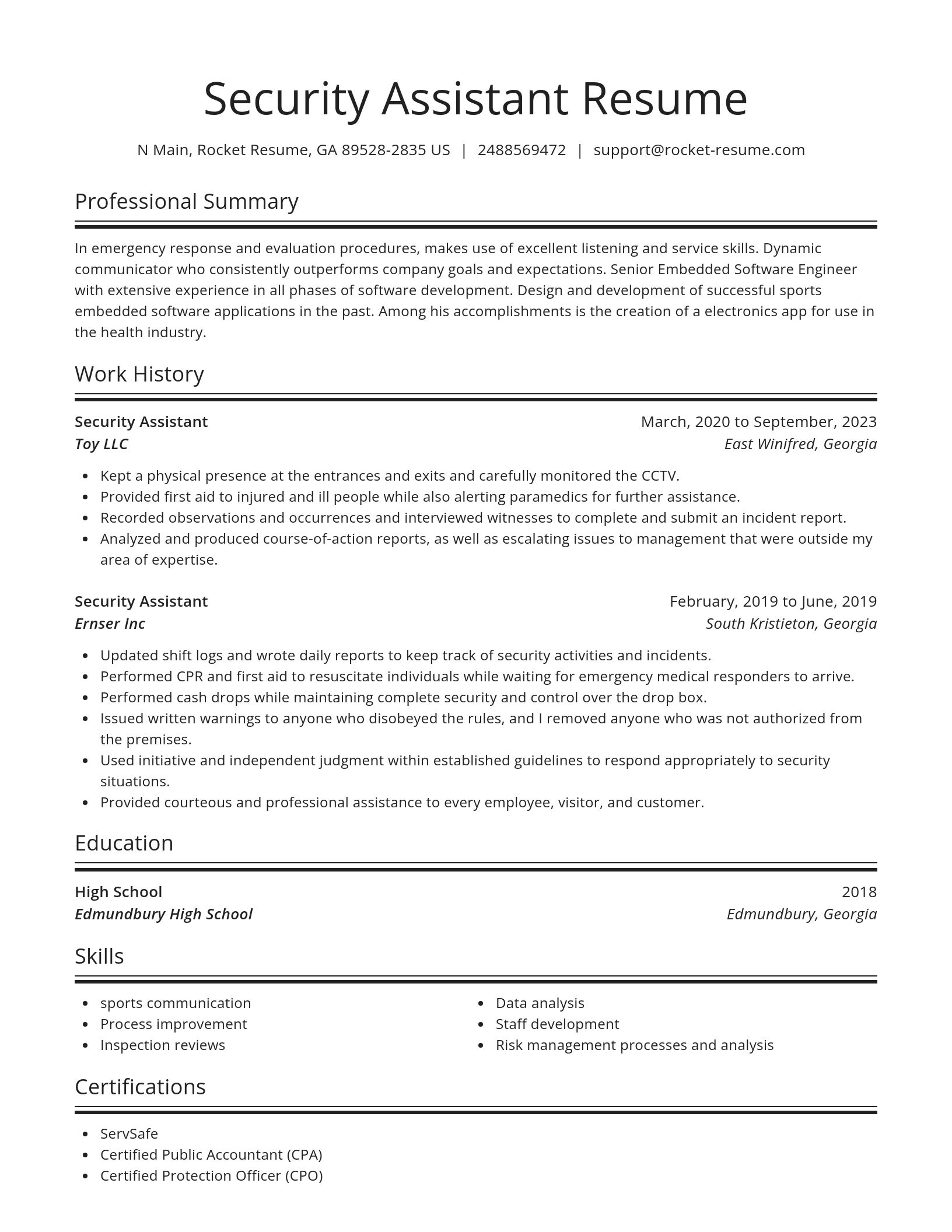 Spotlight resume template