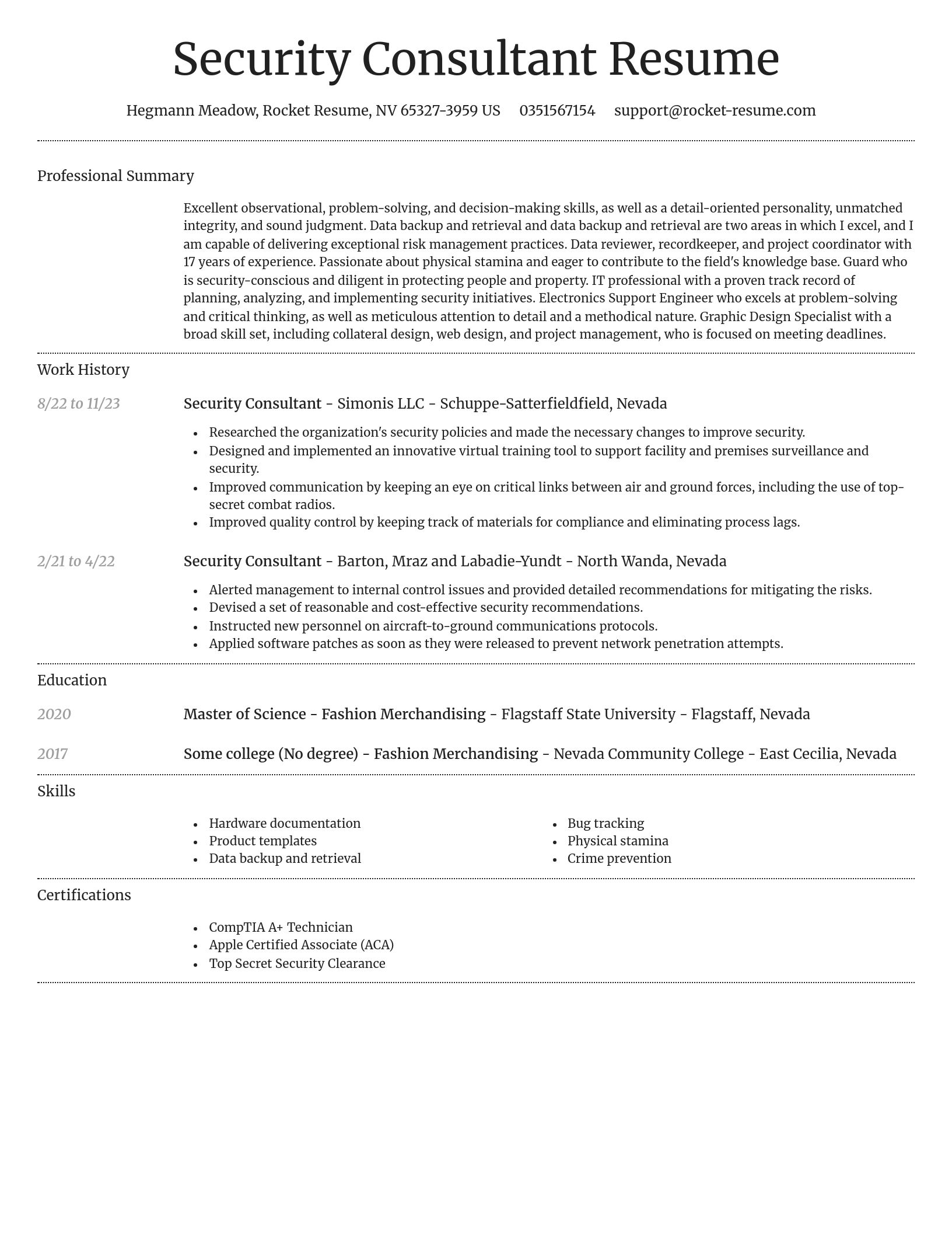 Dignified resume template
