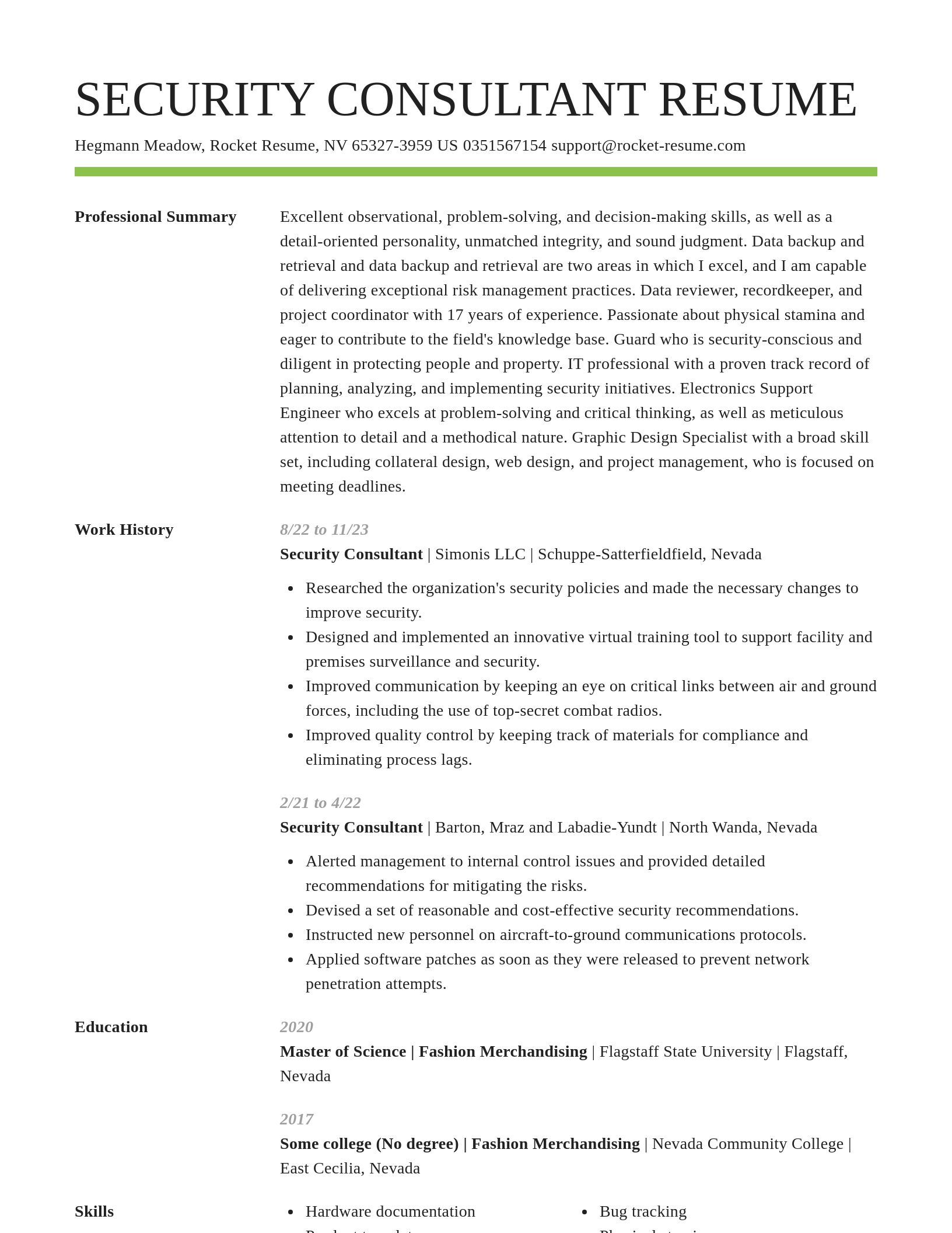 Smart resume template