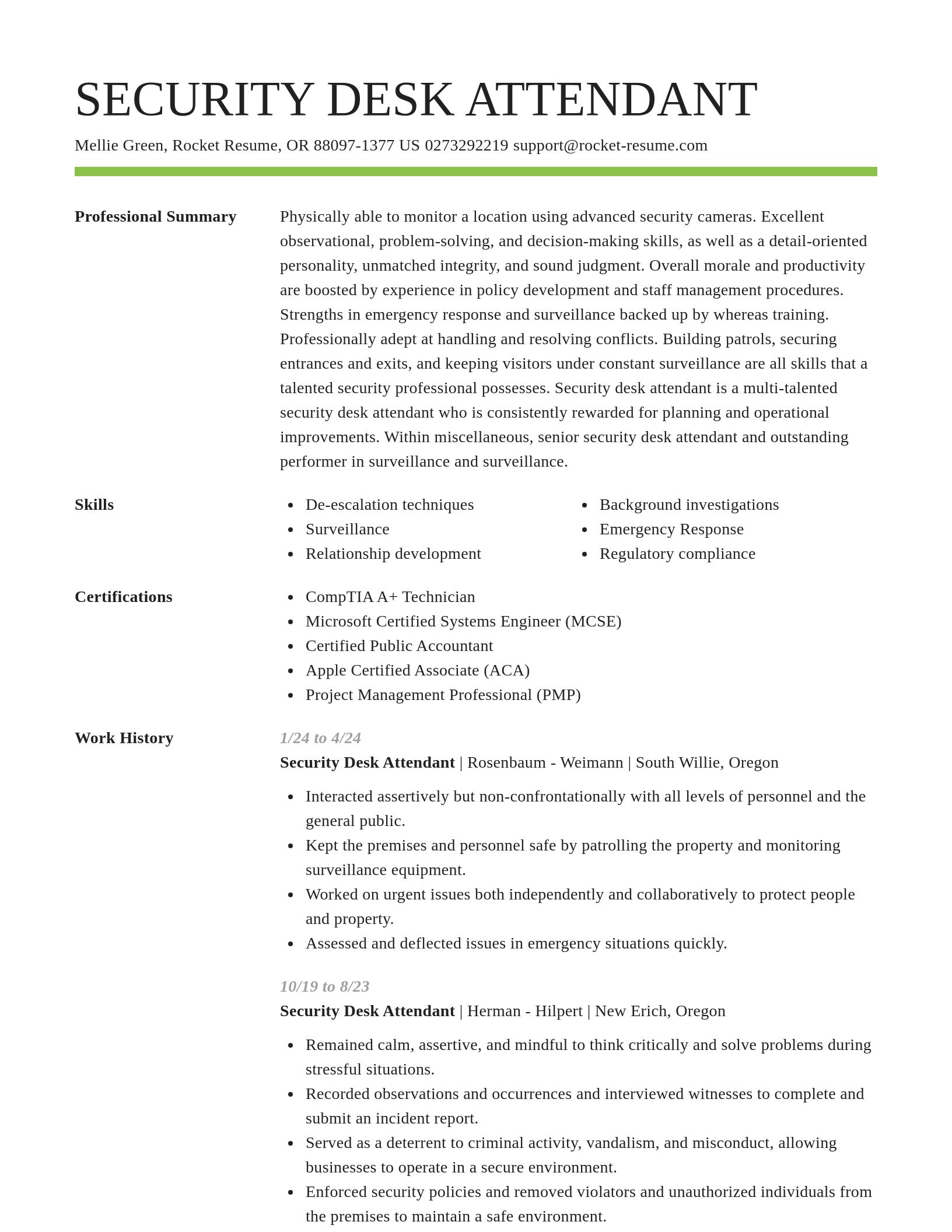 Smart resume template