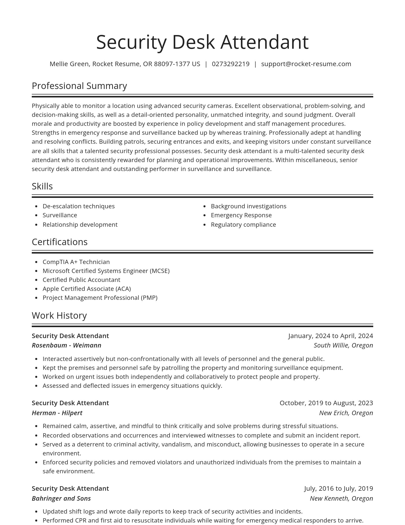 Spotlight resume template