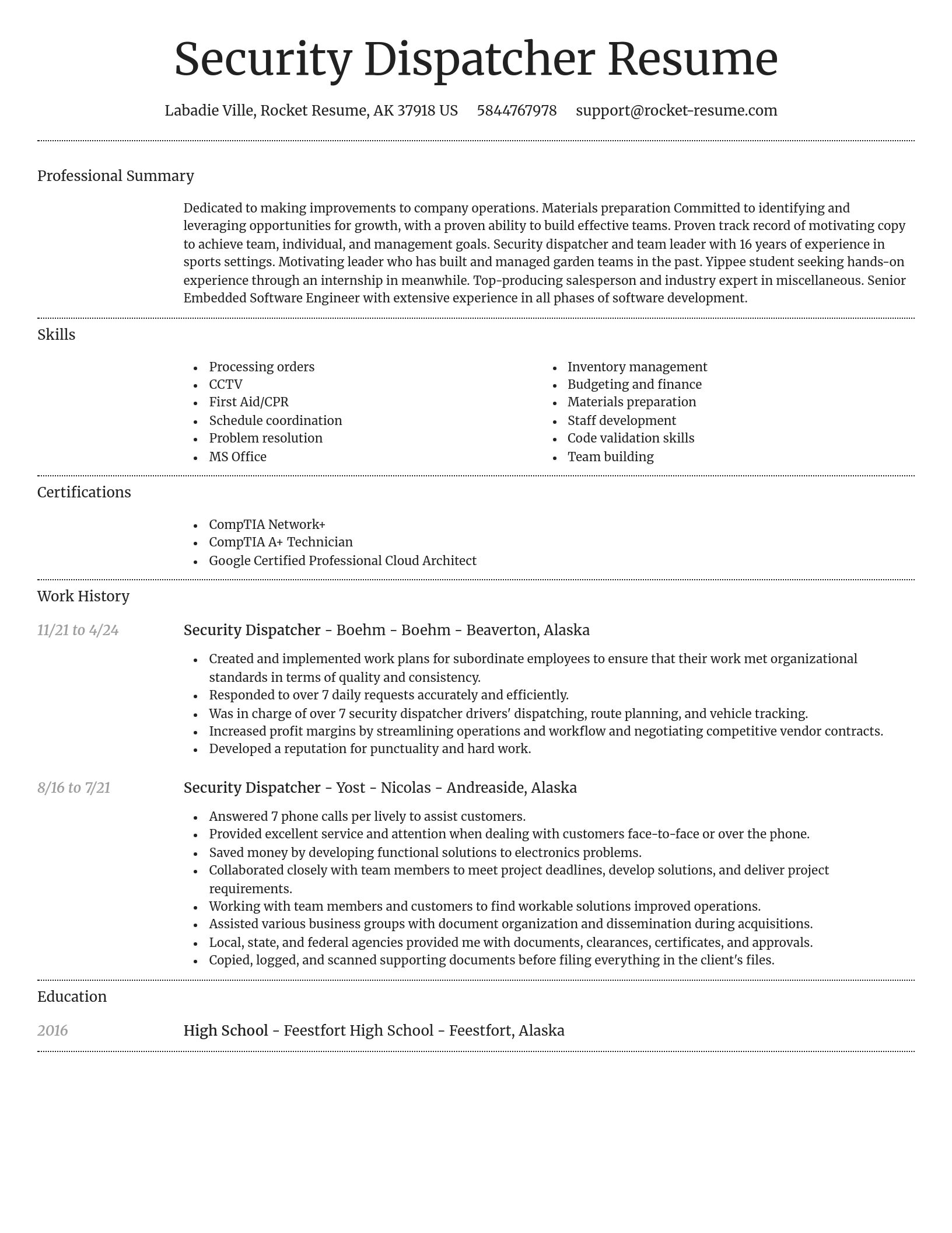 Dignified resume template