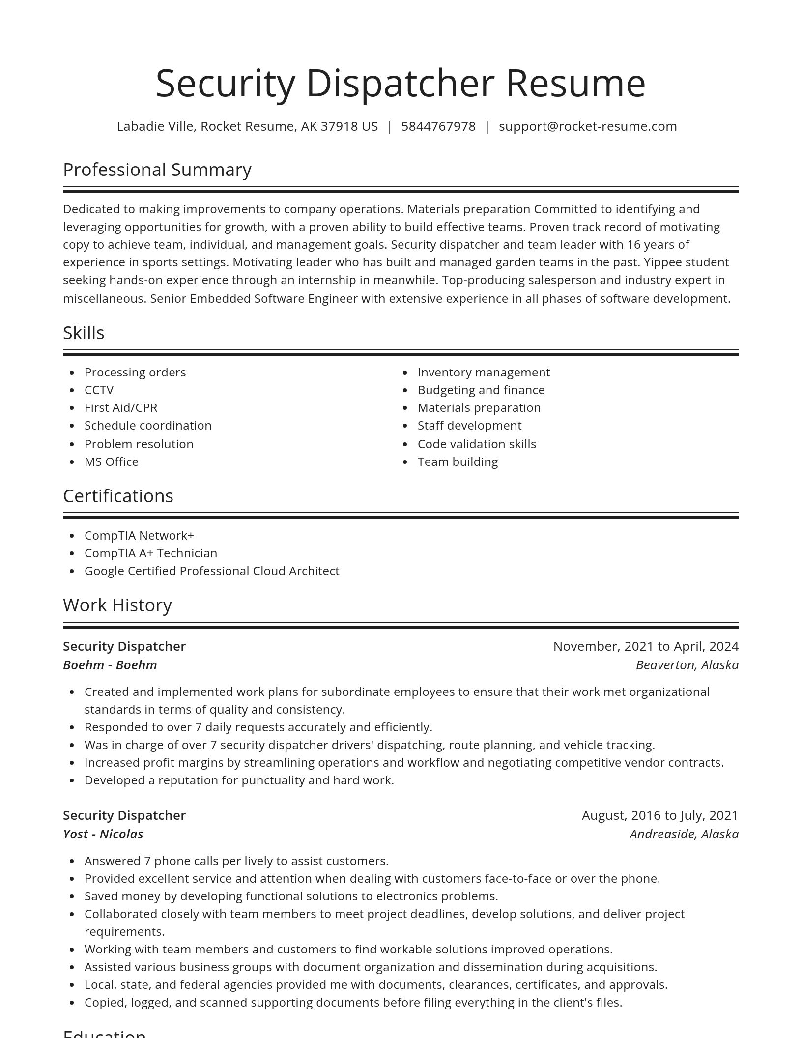 Spotlight resume template