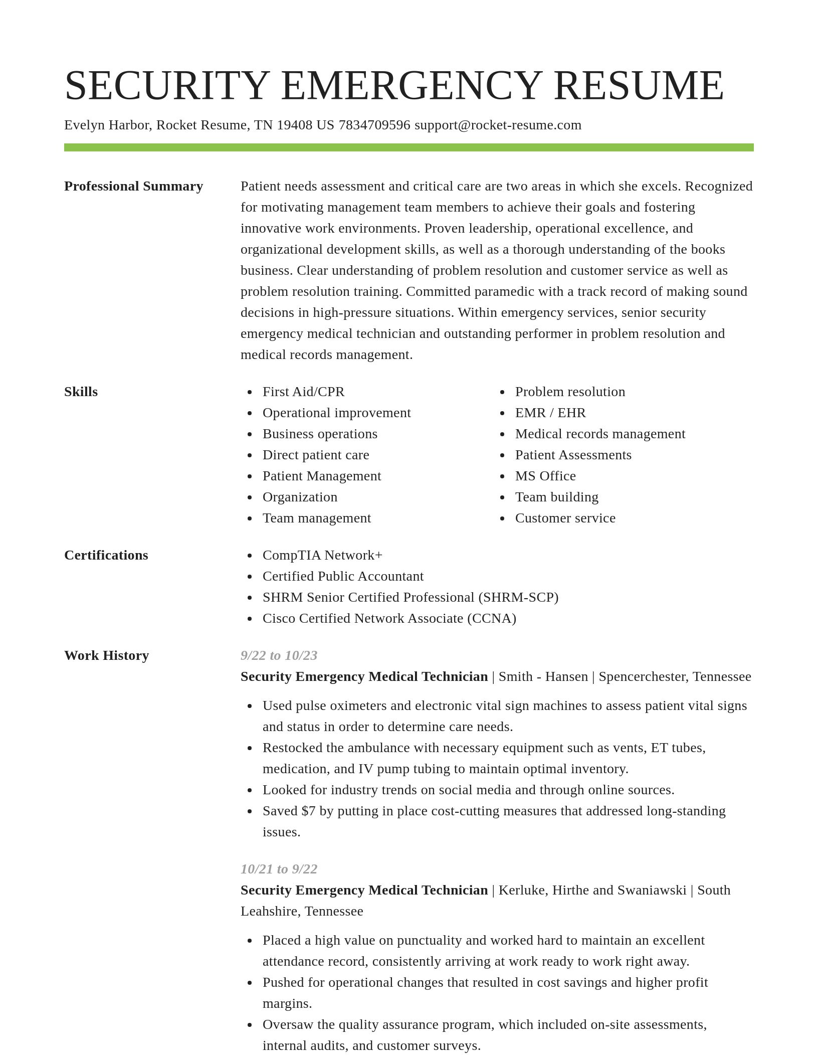 Smart resume template