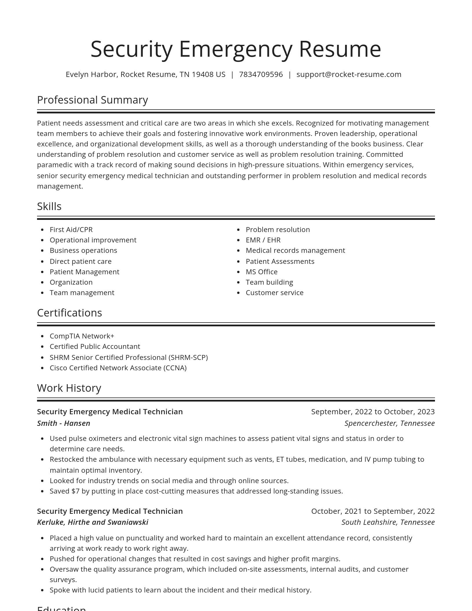 Spotlight resume template