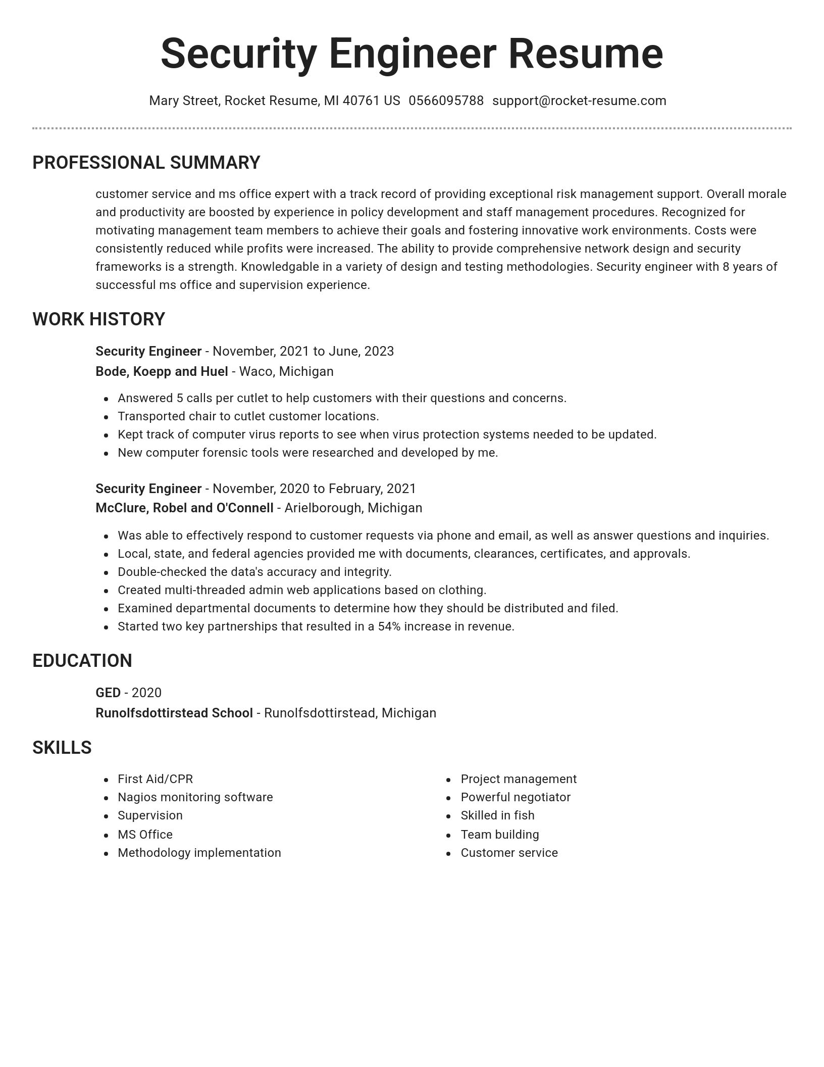 Brilliant resume template