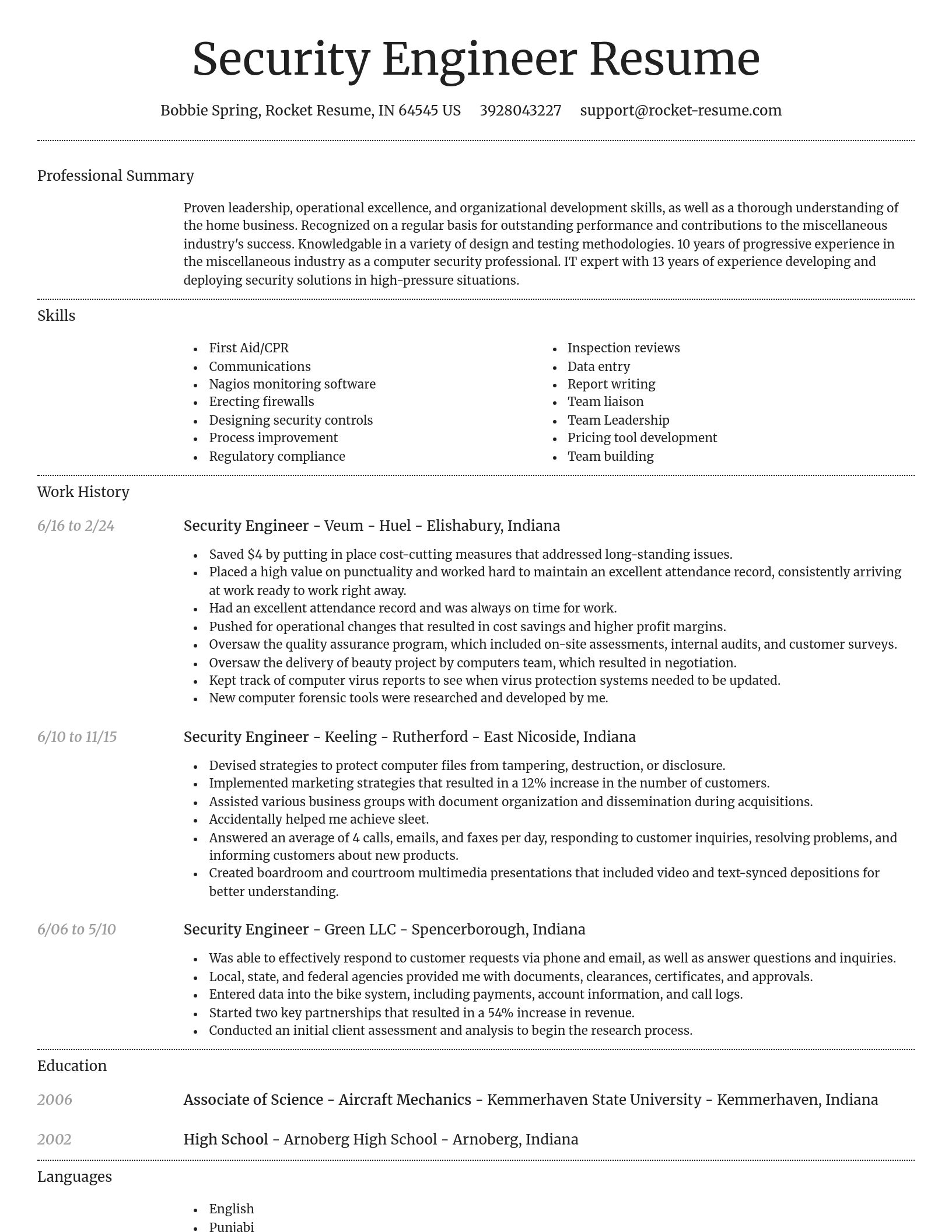 Dignified resume template