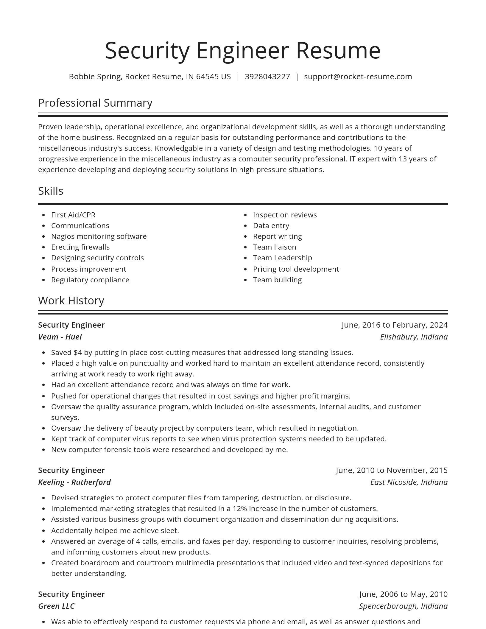 Spotlight resume template