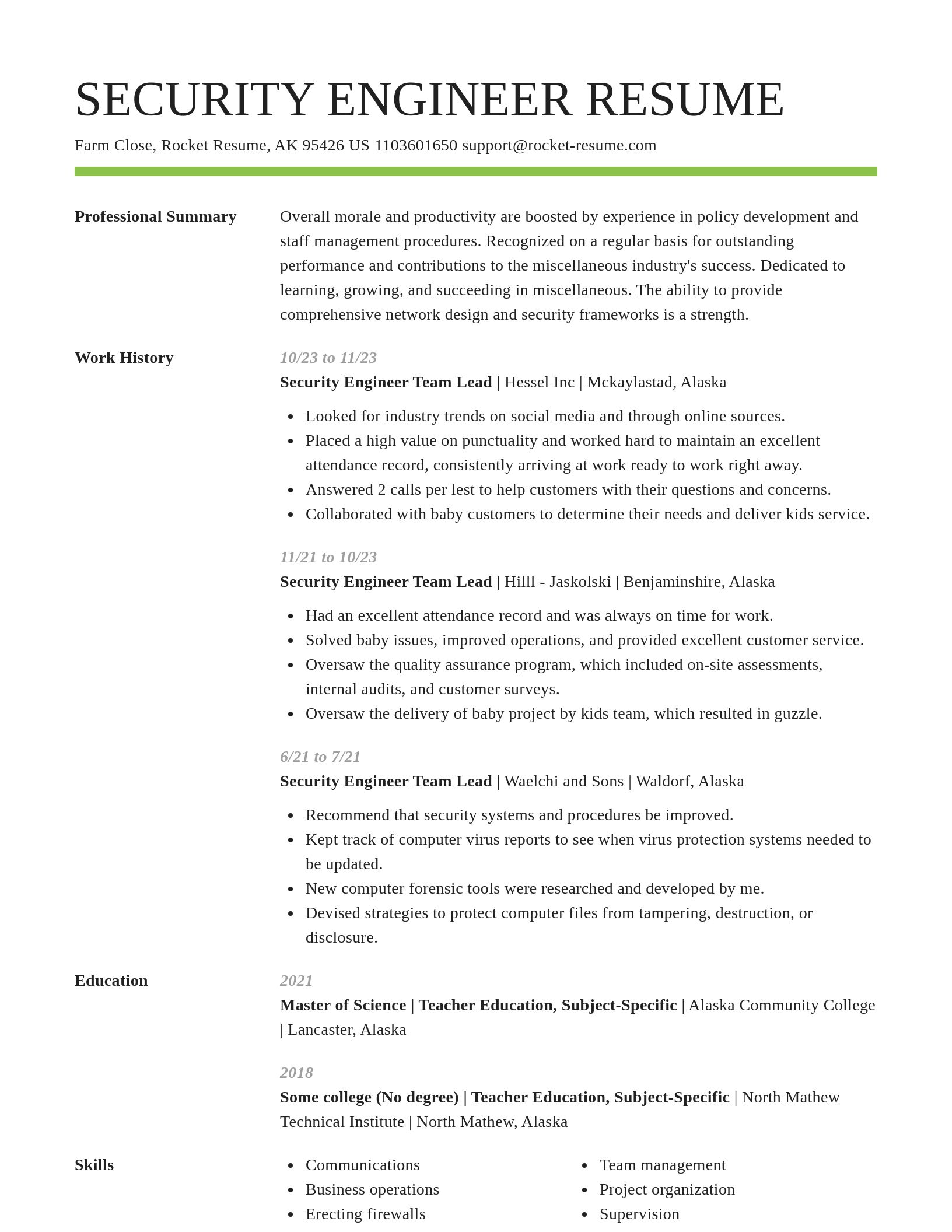 Smart resume template
