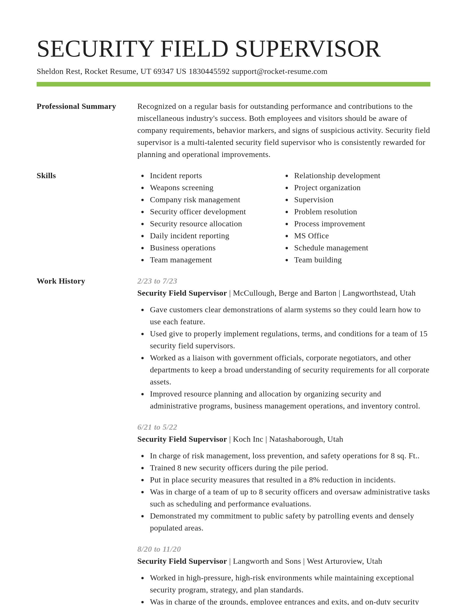Smart resume template