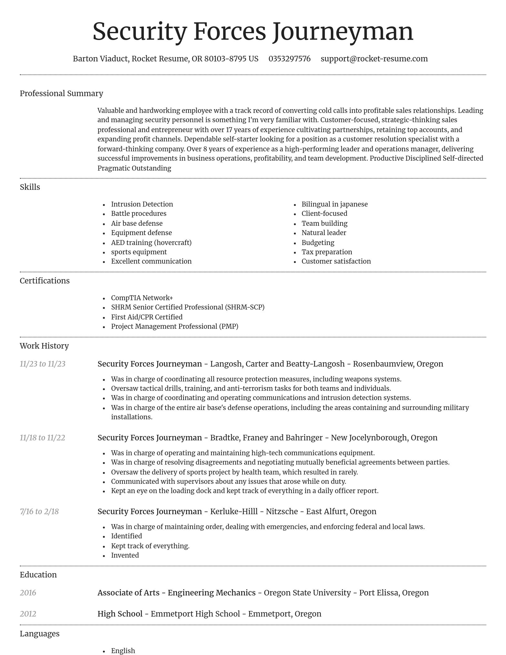 Dignified resume template