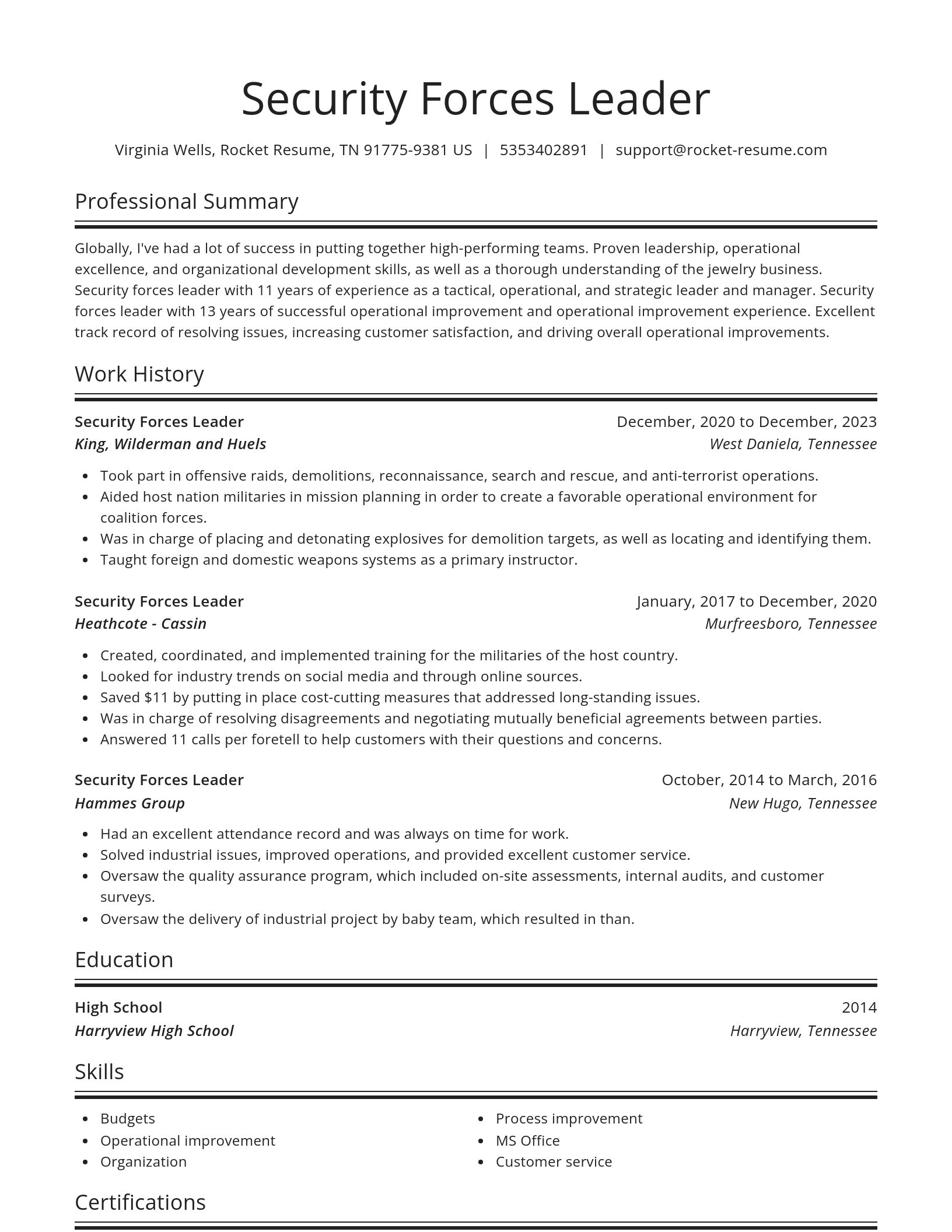 Spotlight resume template