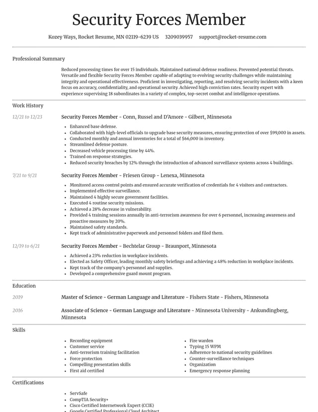 Dignified resume template