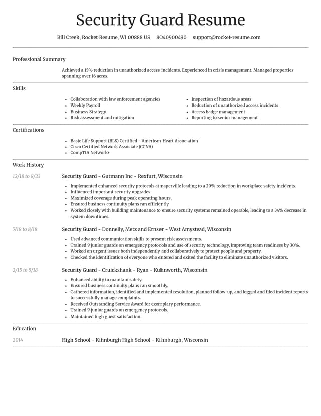 Dignified resume template