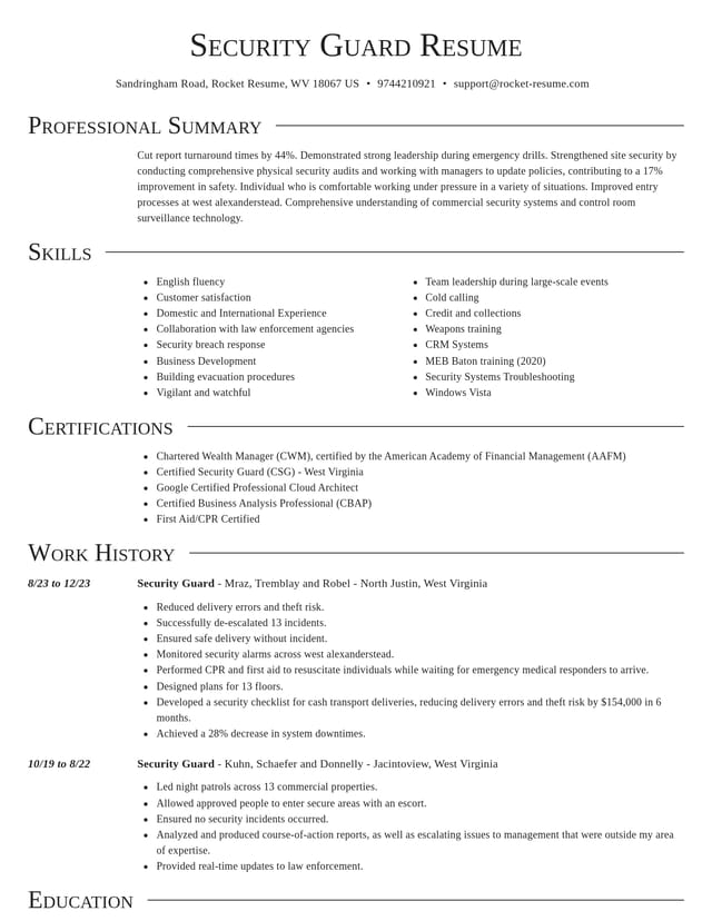 Director resume template