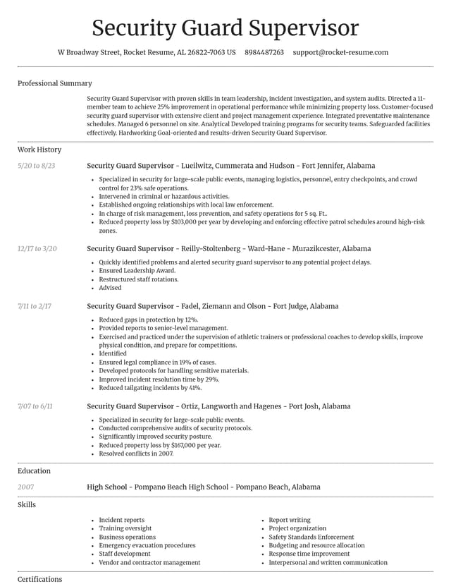 Dignified resume template