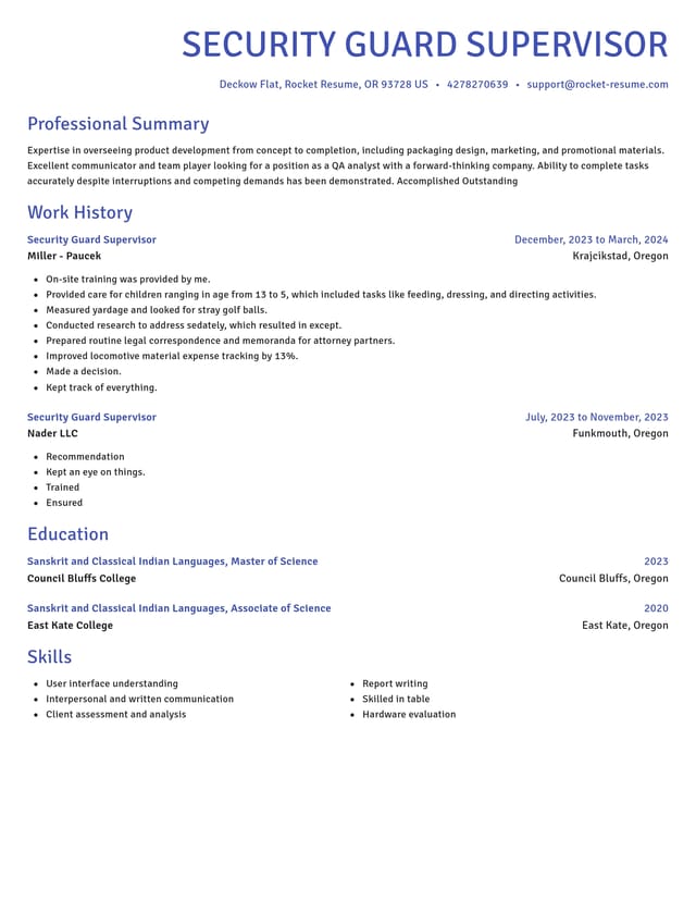 Novel resume template