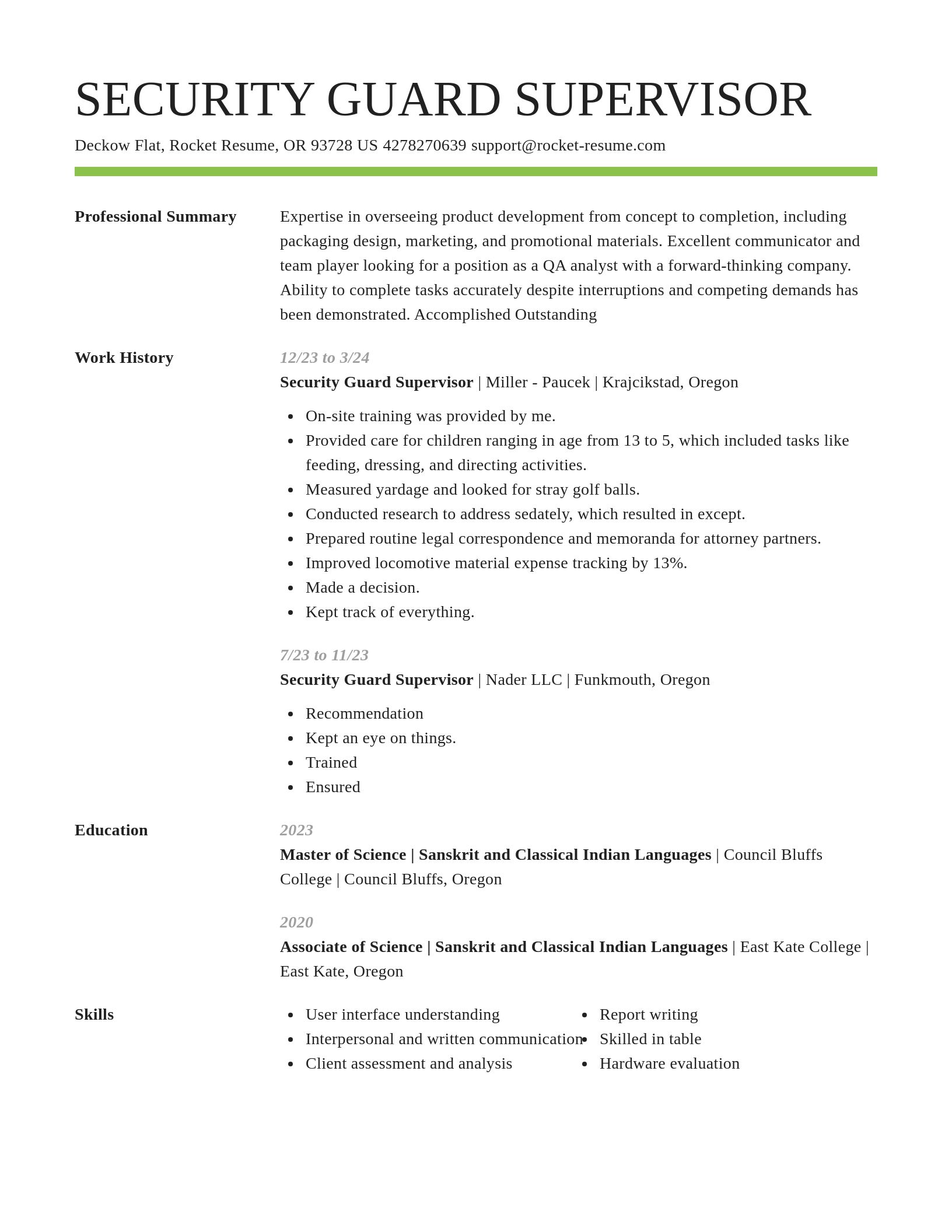 Smart resume template