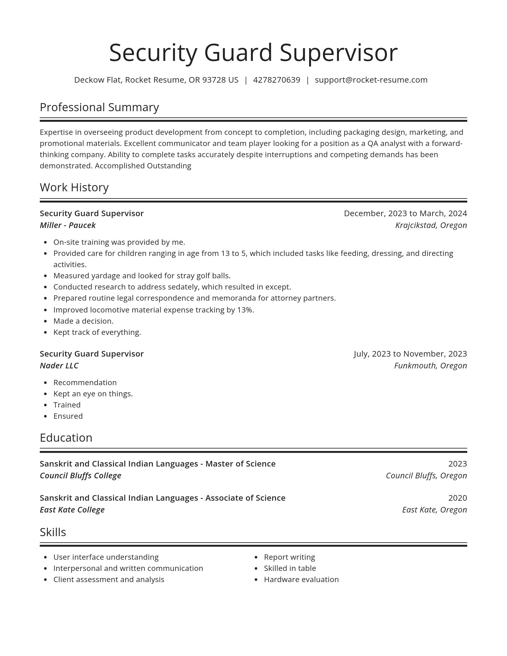Spotlight resume template