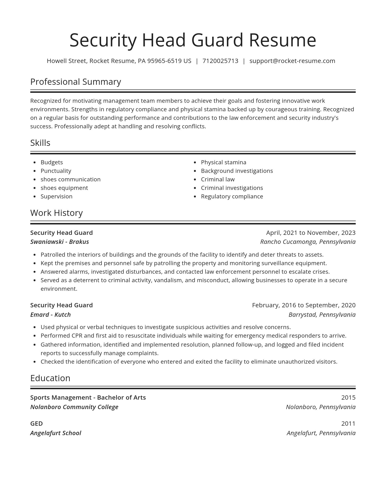 Spotlight resume template
