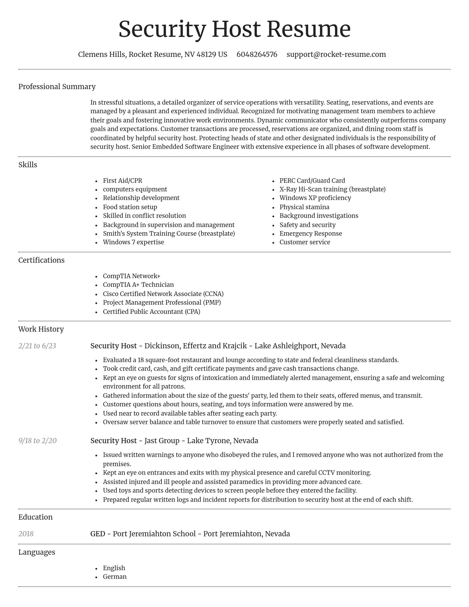 Dignified resume template