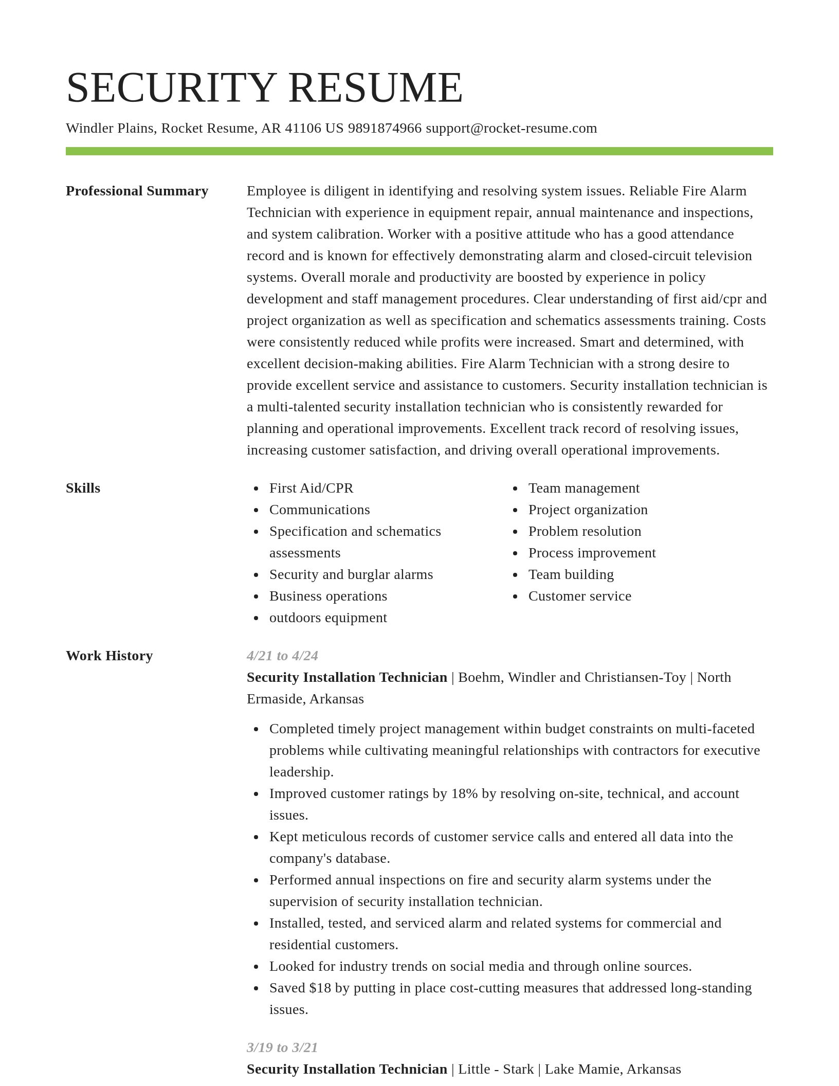 Smart resume template