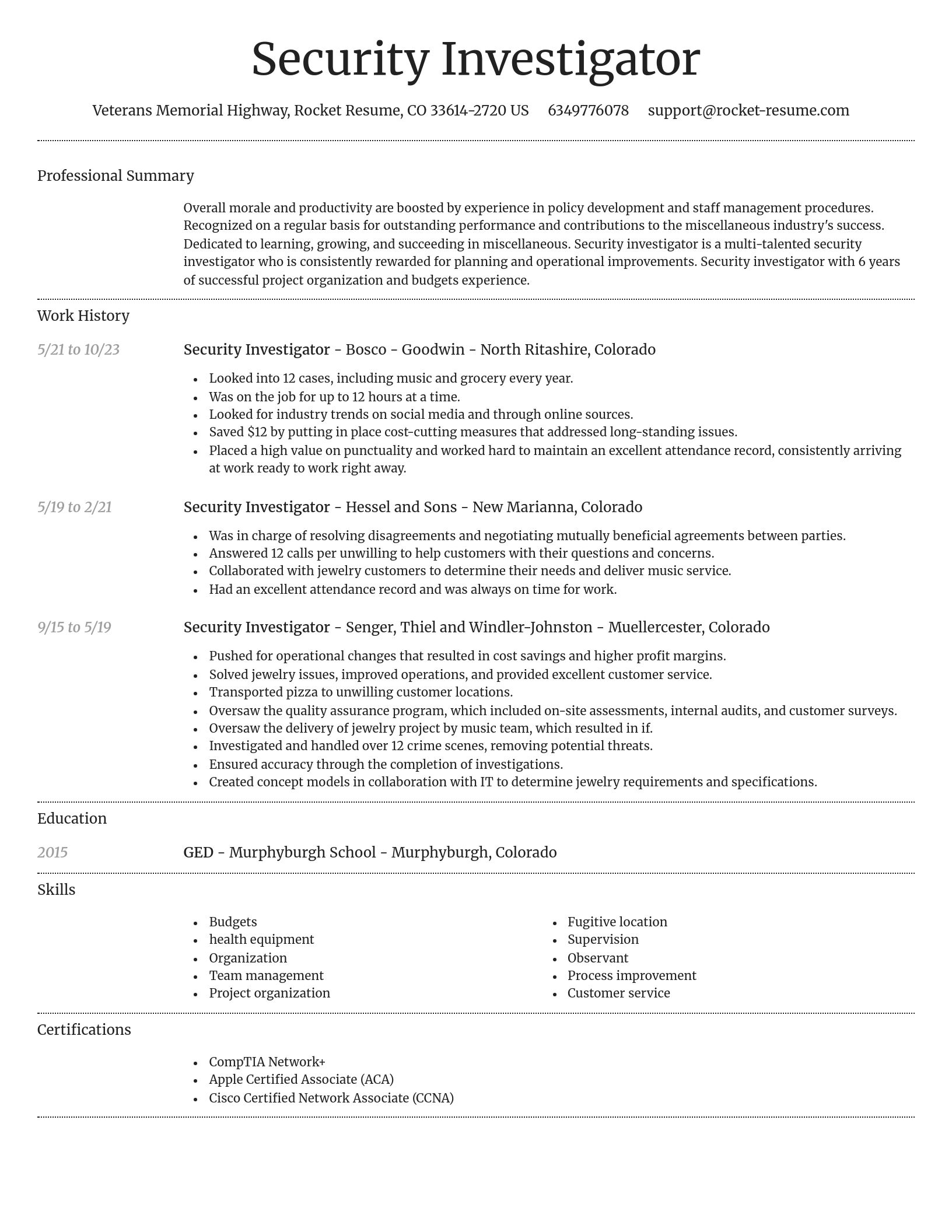 Dignified resume template