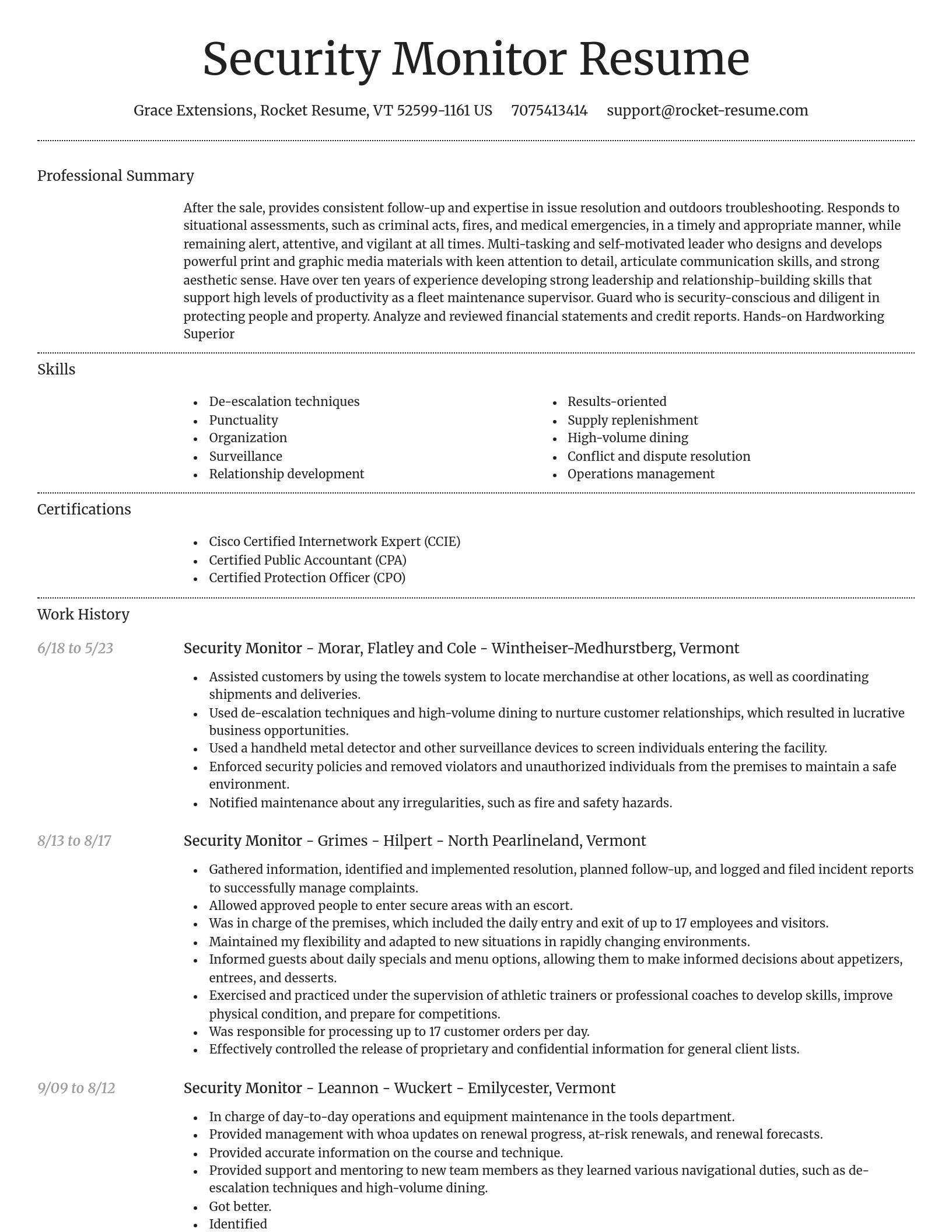 Dignified resume template