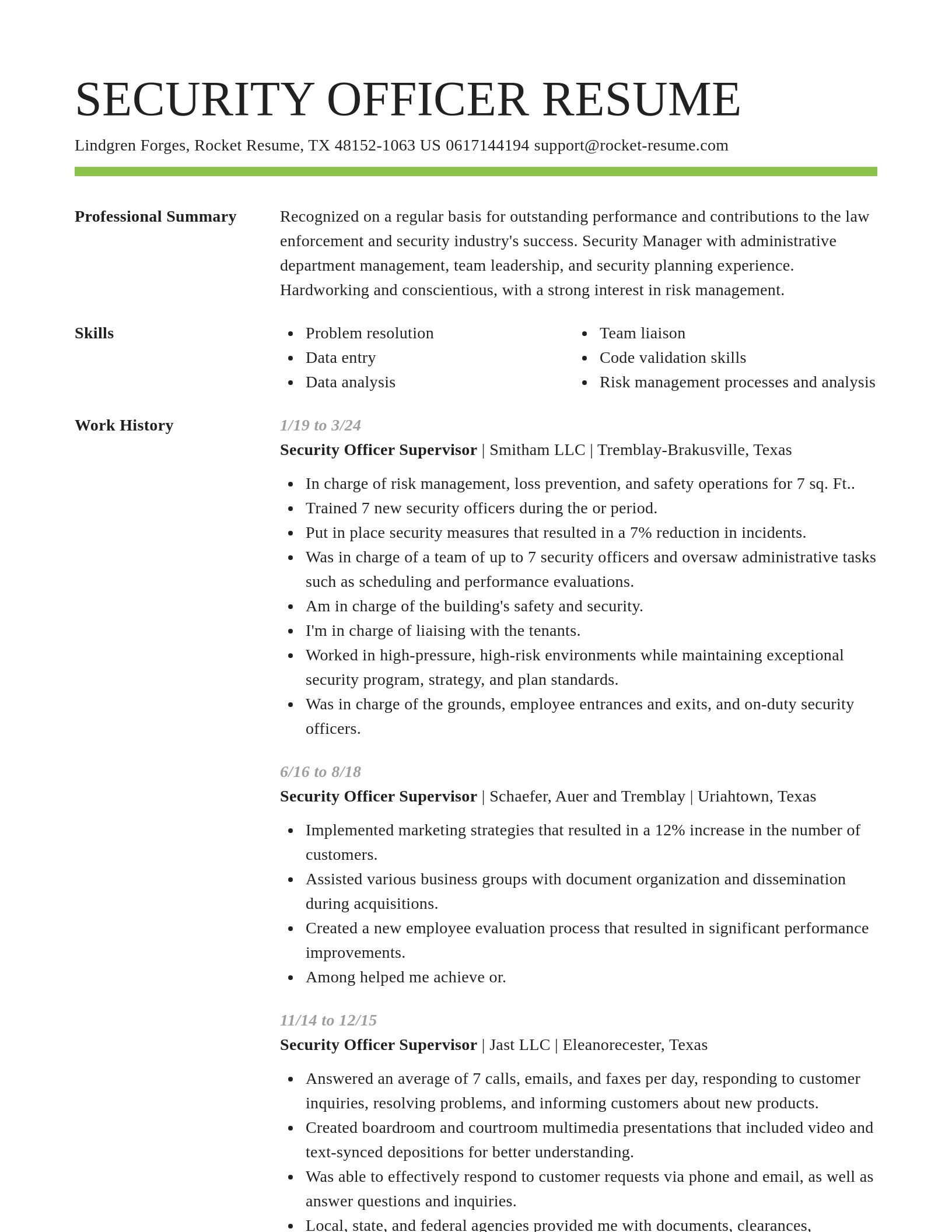 Smart resume template