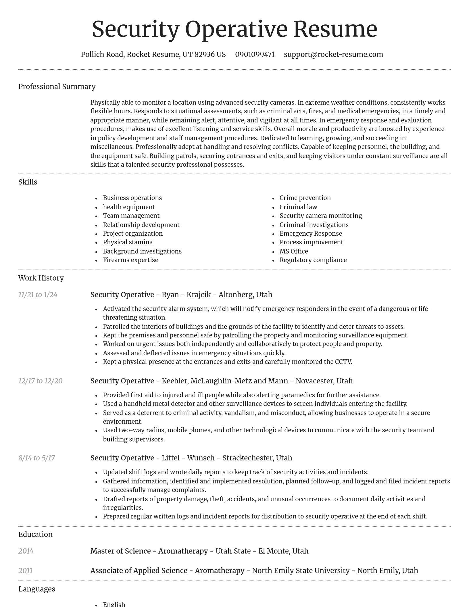 Dignified resume template