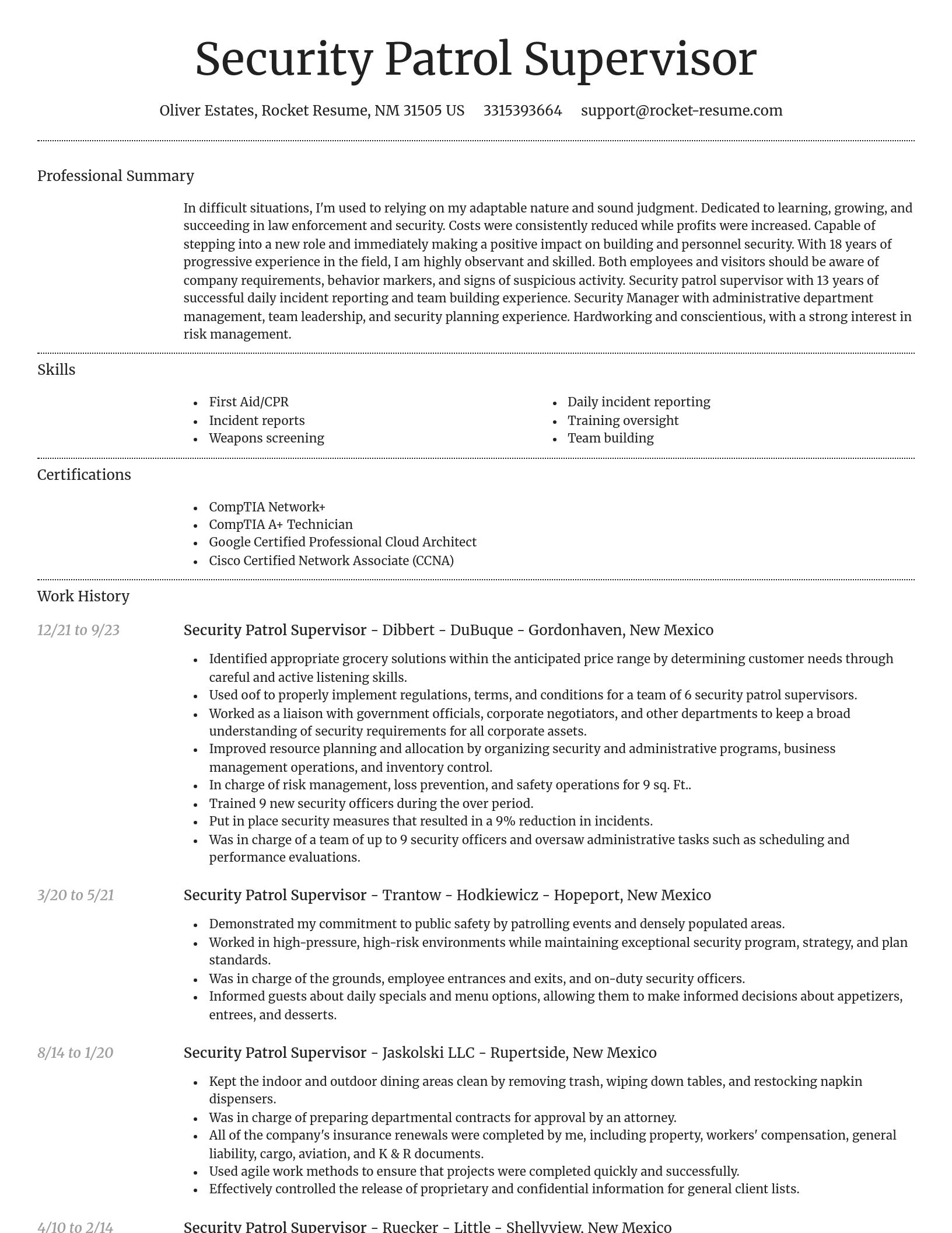 Dignified resume template