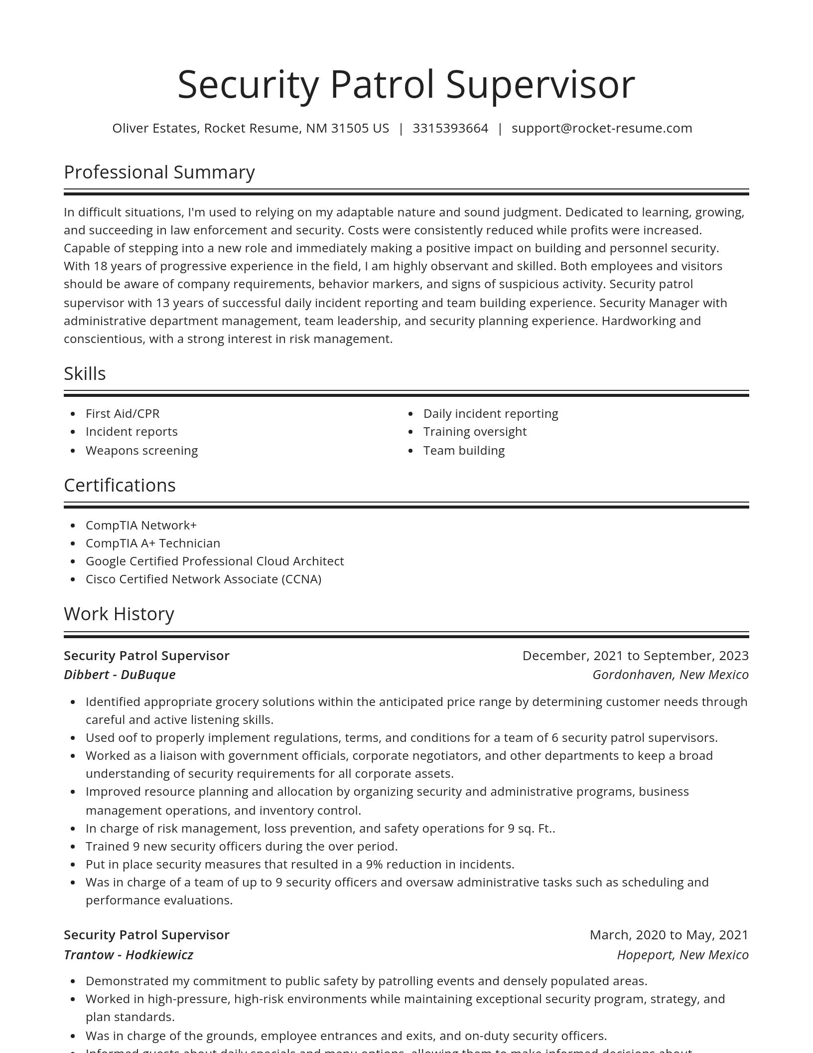 Spotlight resume template