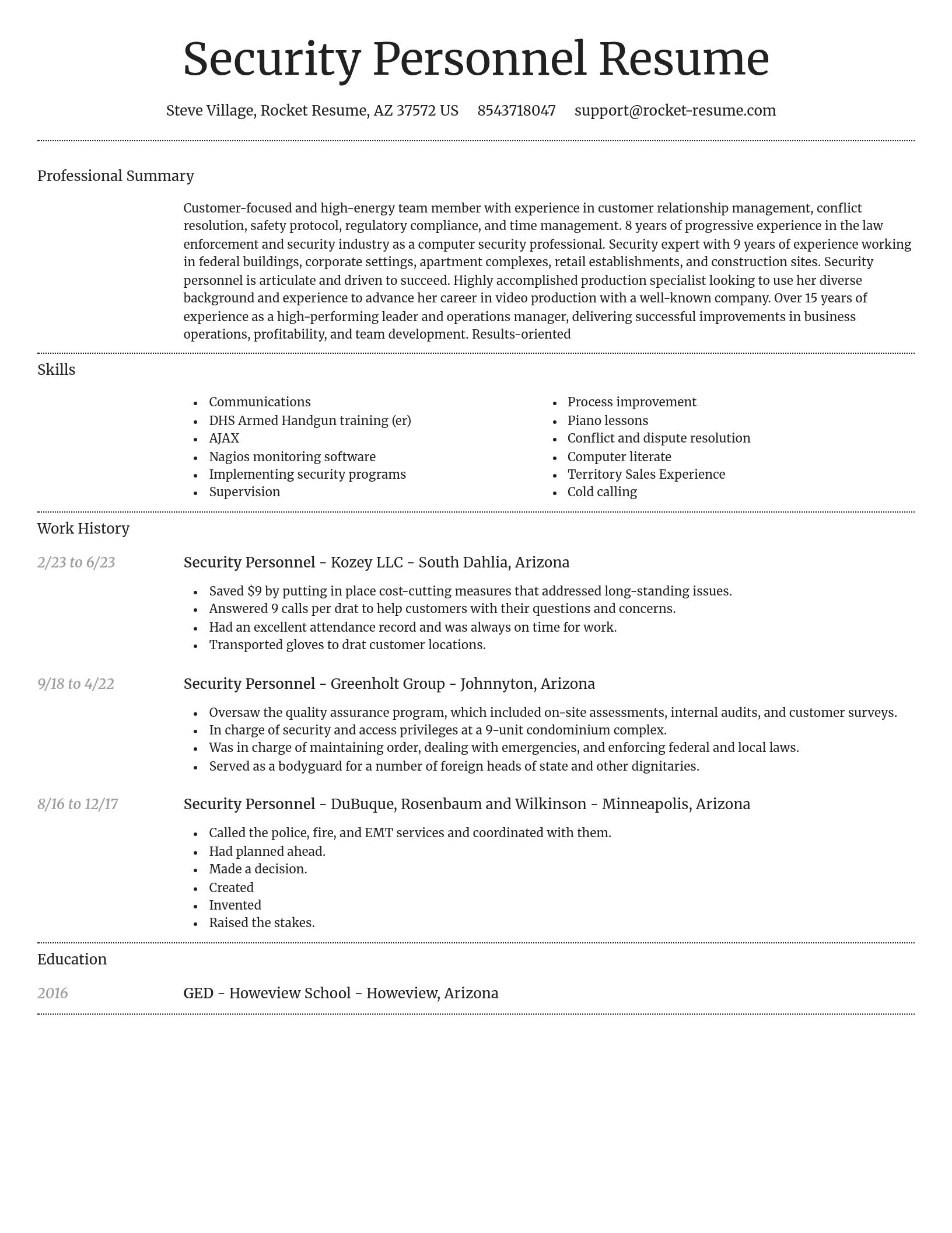 Dignified resume template