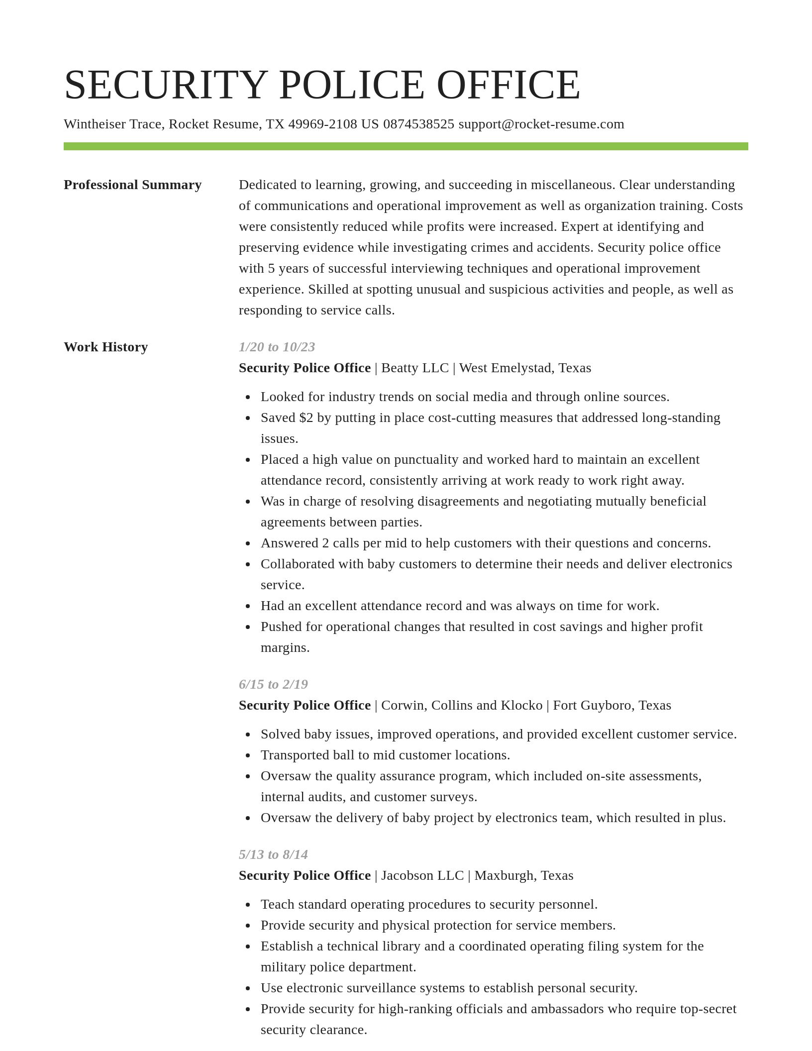 Smart resume template