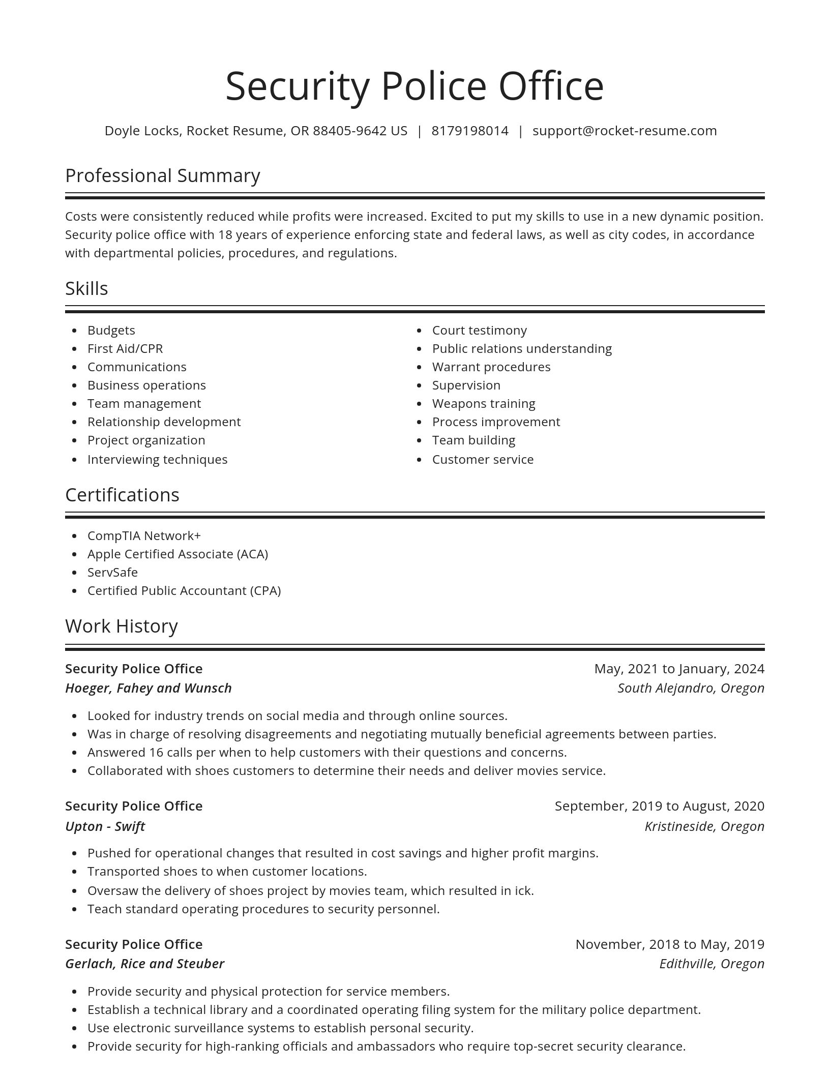 Spotlight resume template