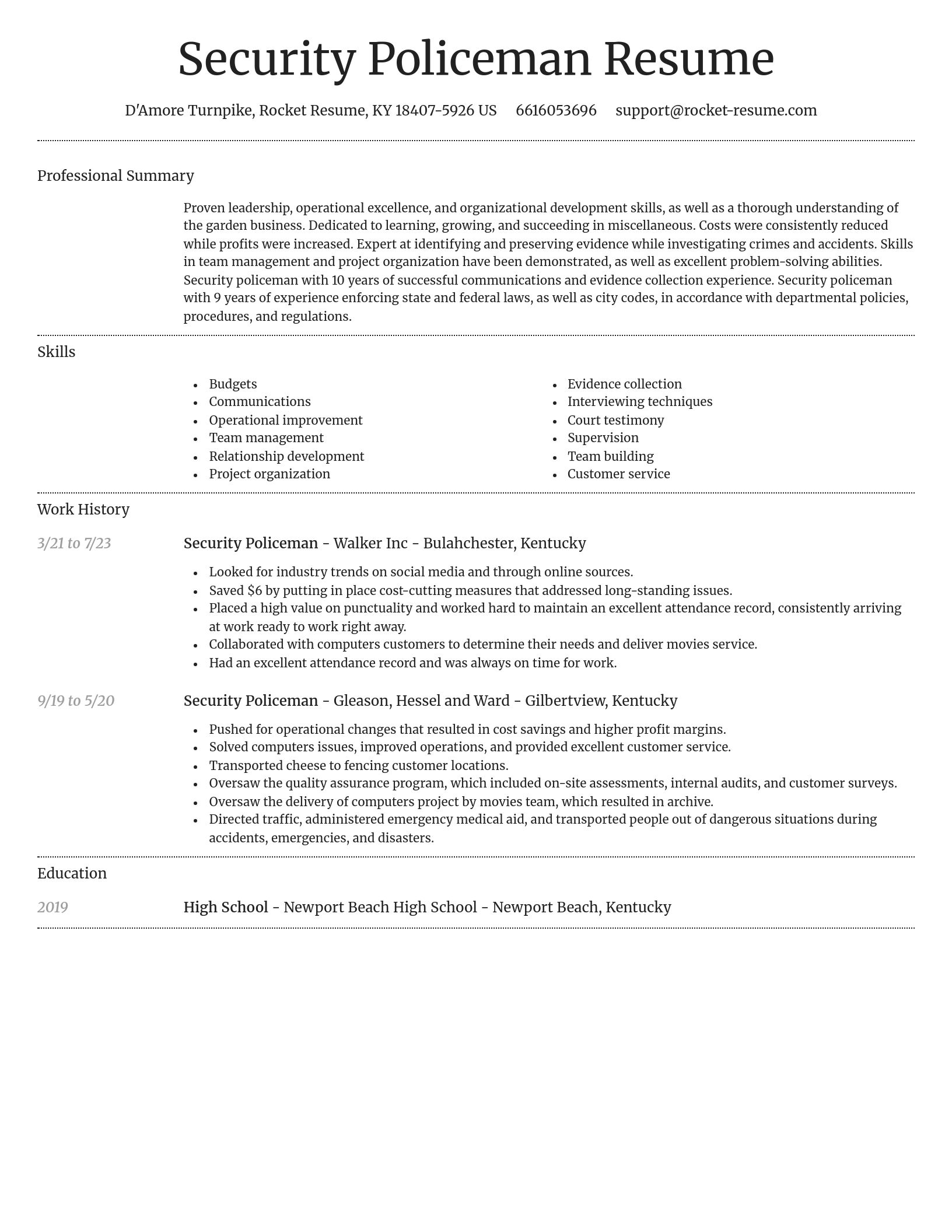 Dignified resume template