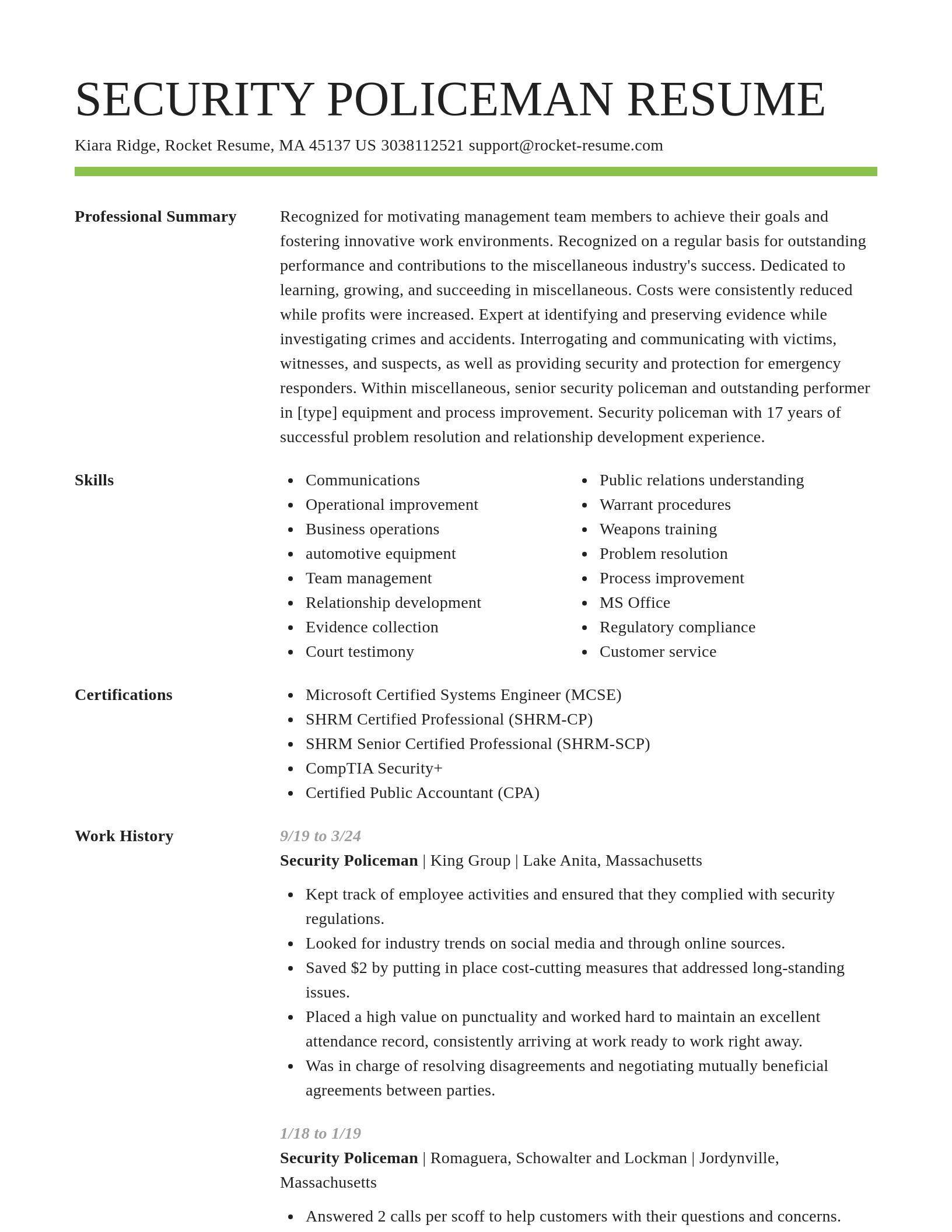 Smart resume template