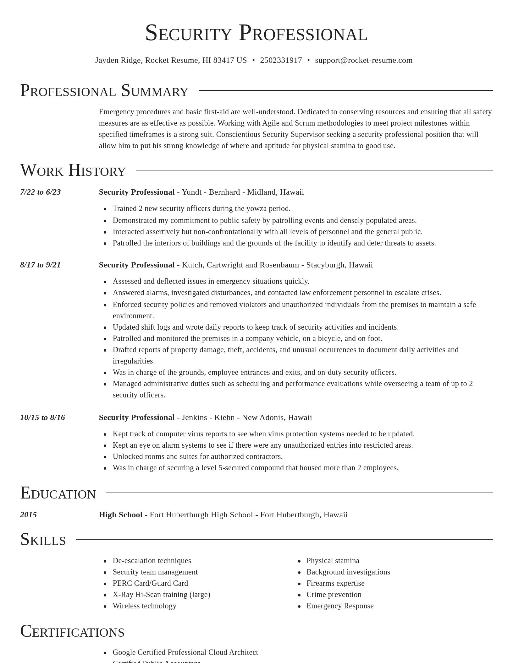 Director resume template