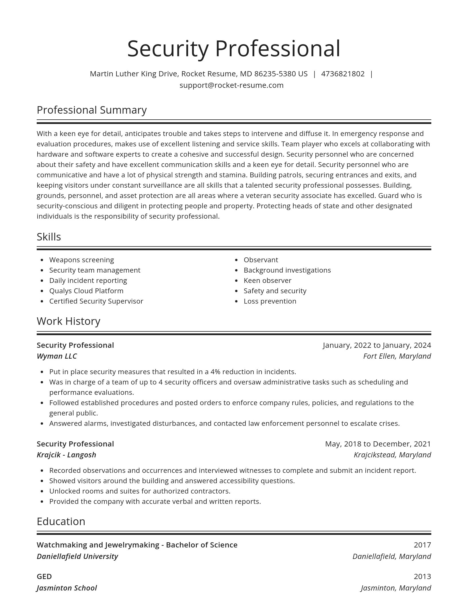 Spotlight resume template