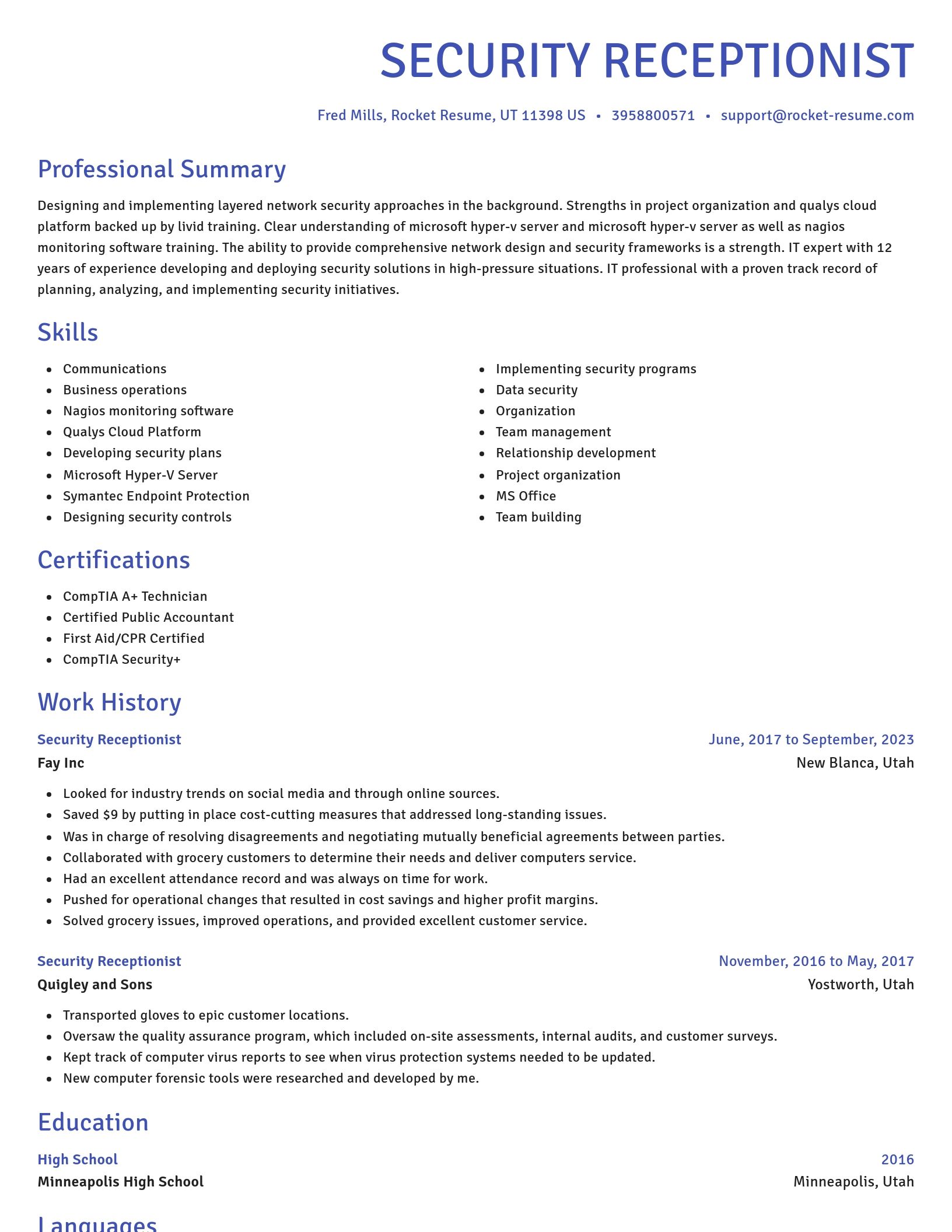 Novel resume template